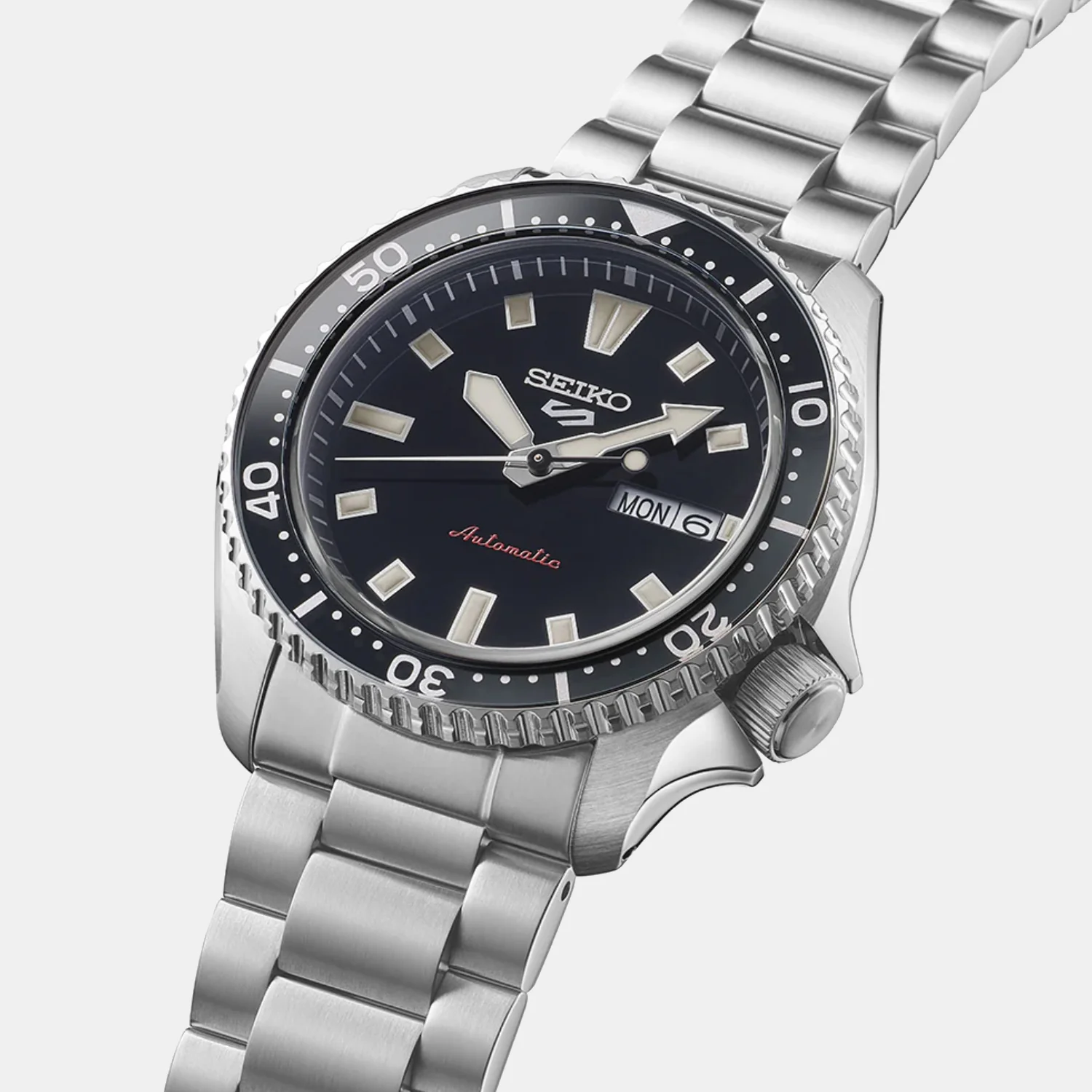 5 Sports Men Automatic Black Dial Analog Stainless Steel Watch SRPL85K1 - Image 3