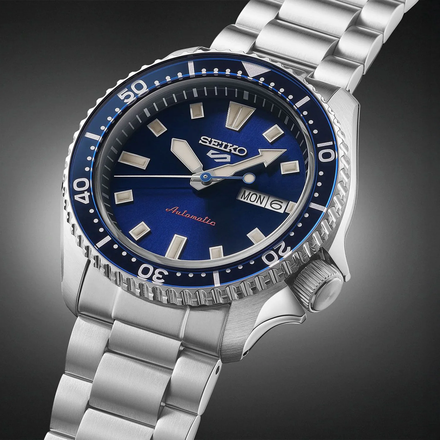 5 Sports Men Automatic Blue Dial Analog Stainless Steel Watch SRPL83K1 - Image 5