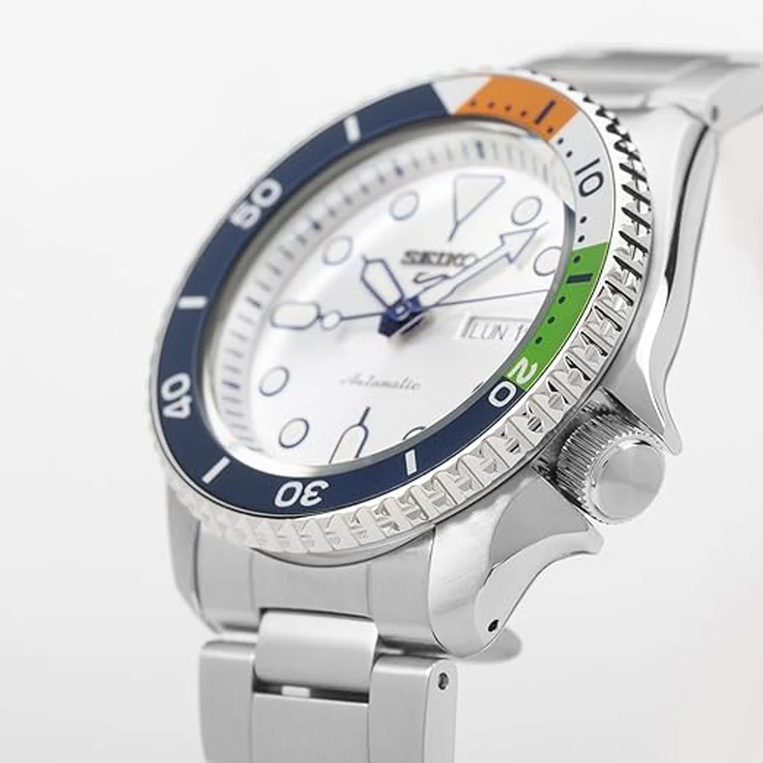 5 Sports Men Automatic White Dial Analog Stainless Steel Watch SRPK83K1 - Image 2