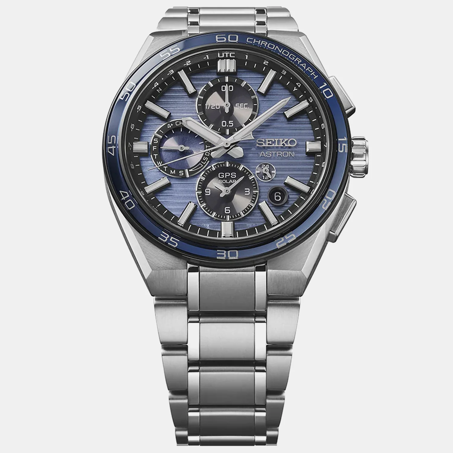 Astron GPS Solar Dual-Time Chronograph Men Slate Blue Dial Watch SSH175J1 - Image 5