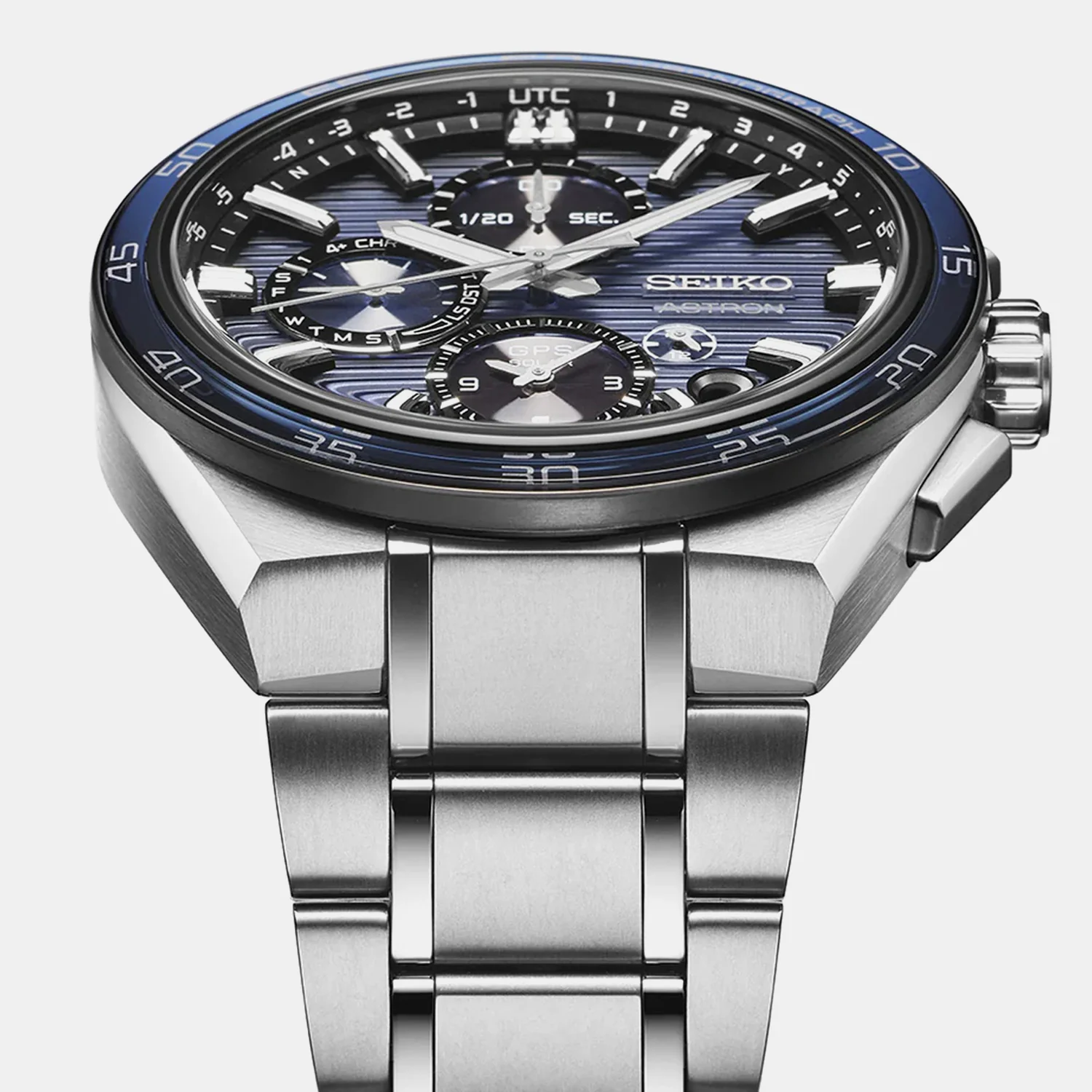 Astron GPS Solar Dual-Time Chronograph Men Slate Blue Dial Watch SSH175J1 - Image 6
