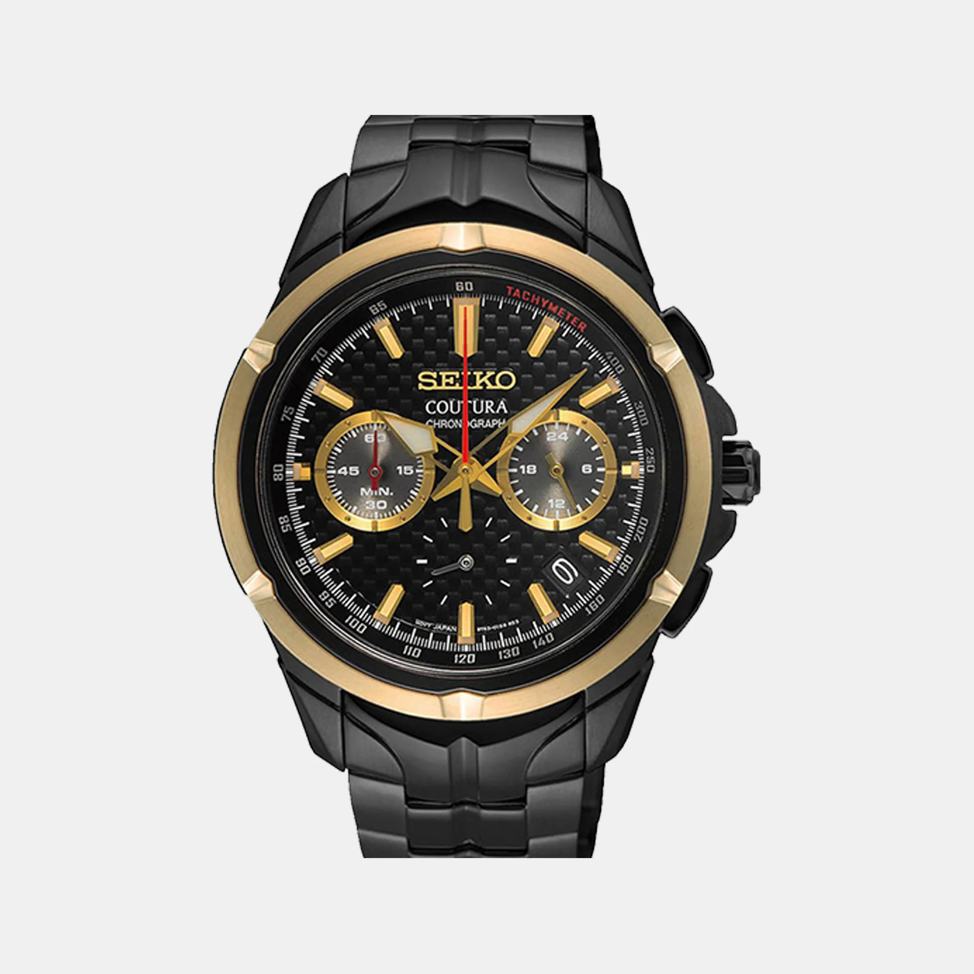 Coutura Men Quartz Black Dial Chronograph Stainless Steel Watch SSB442P1 - Image 4