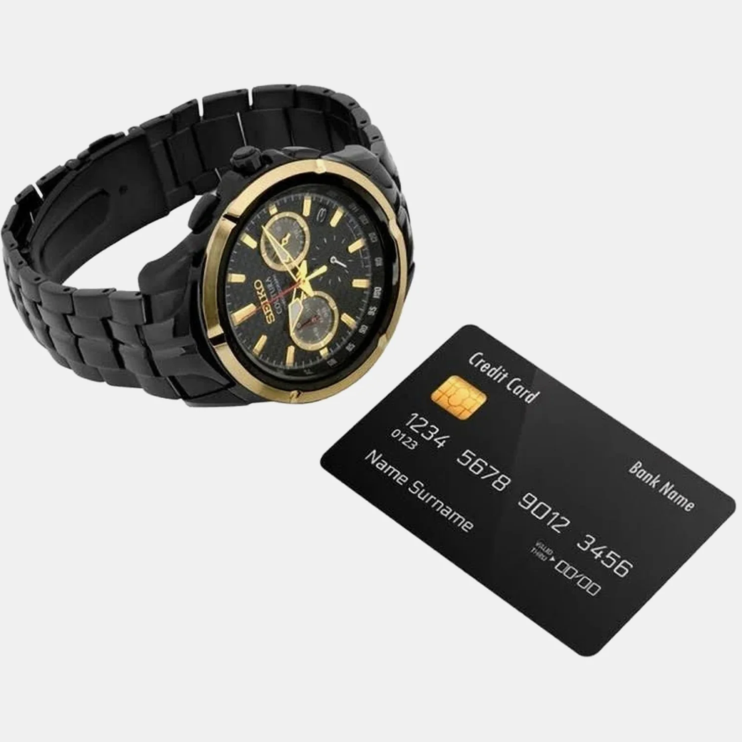 Coutura Men Quartz Black Dial Chronograph Stainless Steel Watch SSB442P1 - Image 5