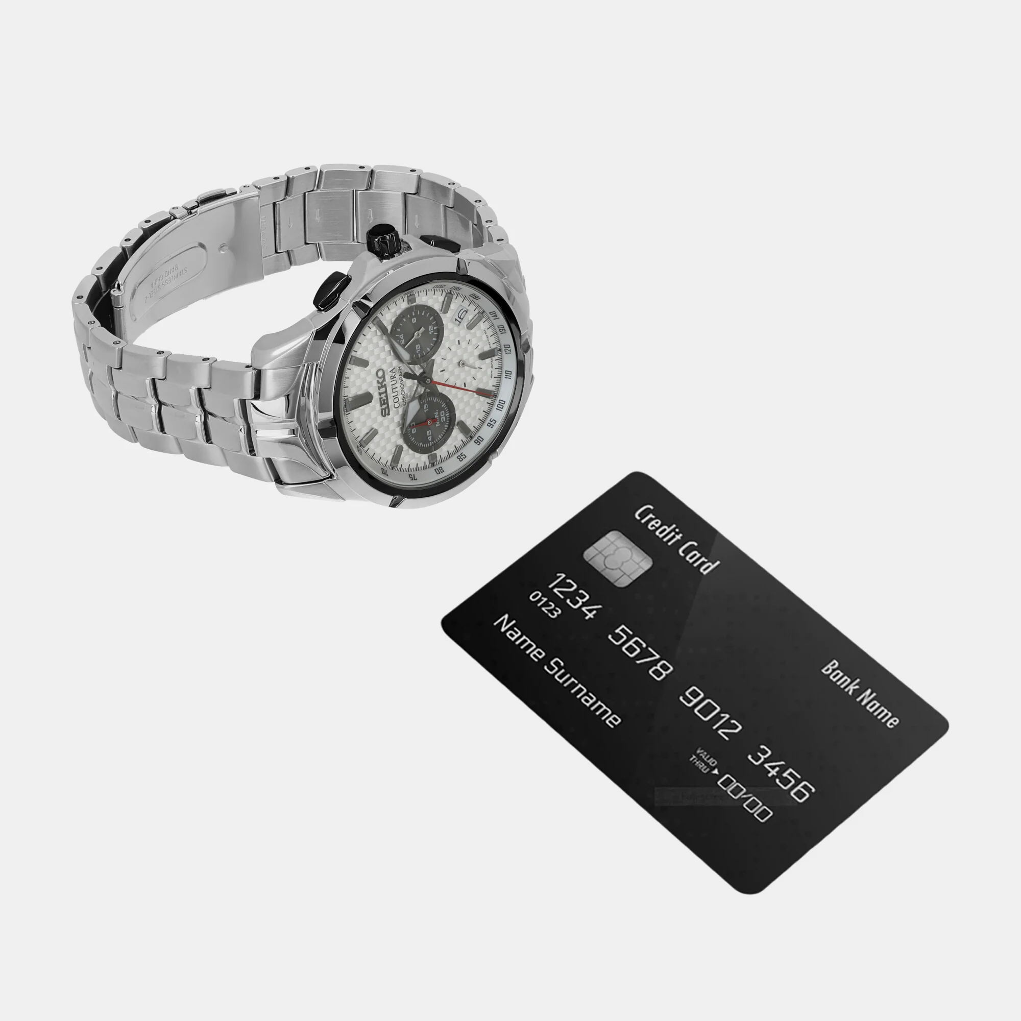 Coutura Men Quartz White Dial Chronograph Stainless Steel Watch SSB433P9 - Image 6