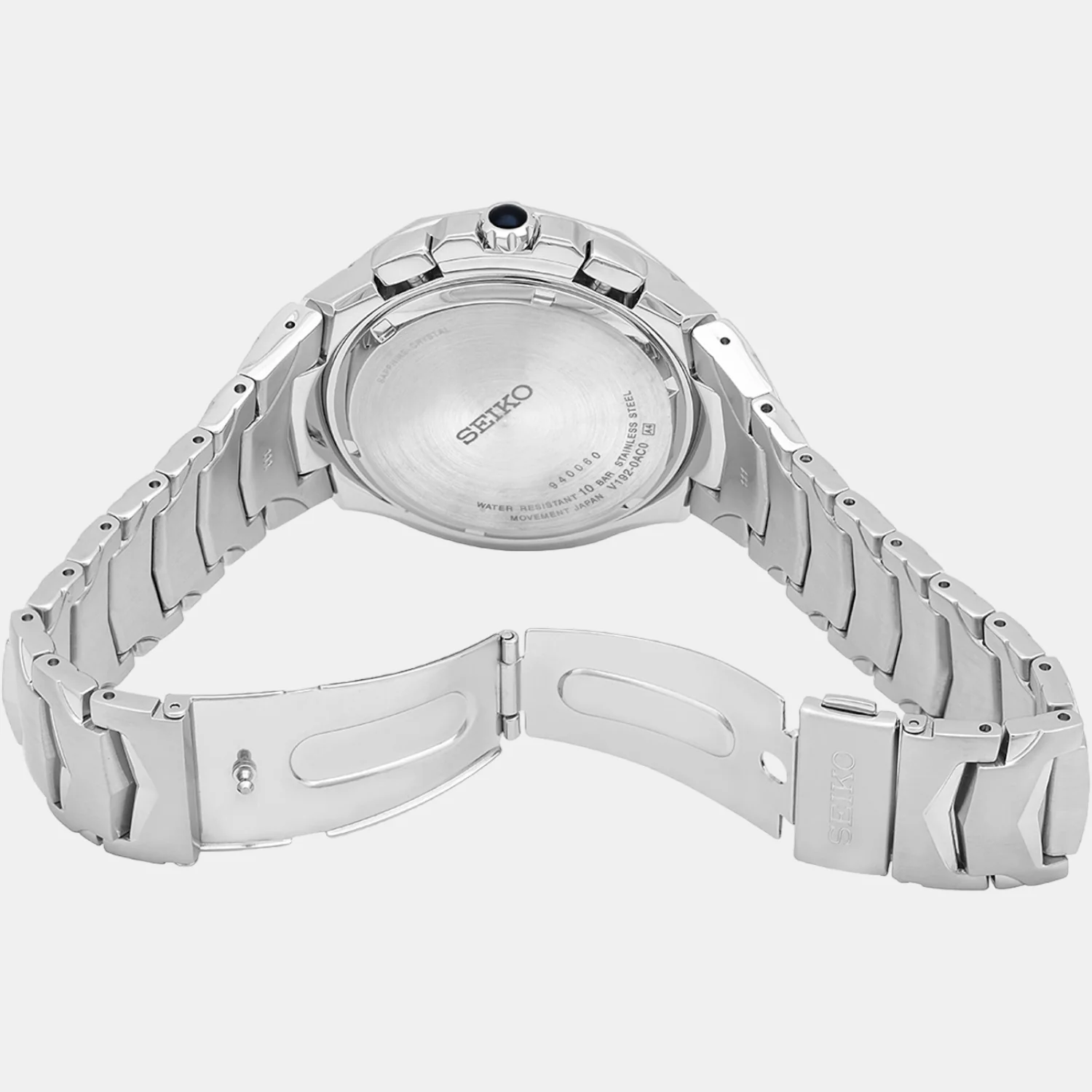Coutura Men Solar Black Dial Chronograph Stainless Steel Watch SSC743P9 - Image 5