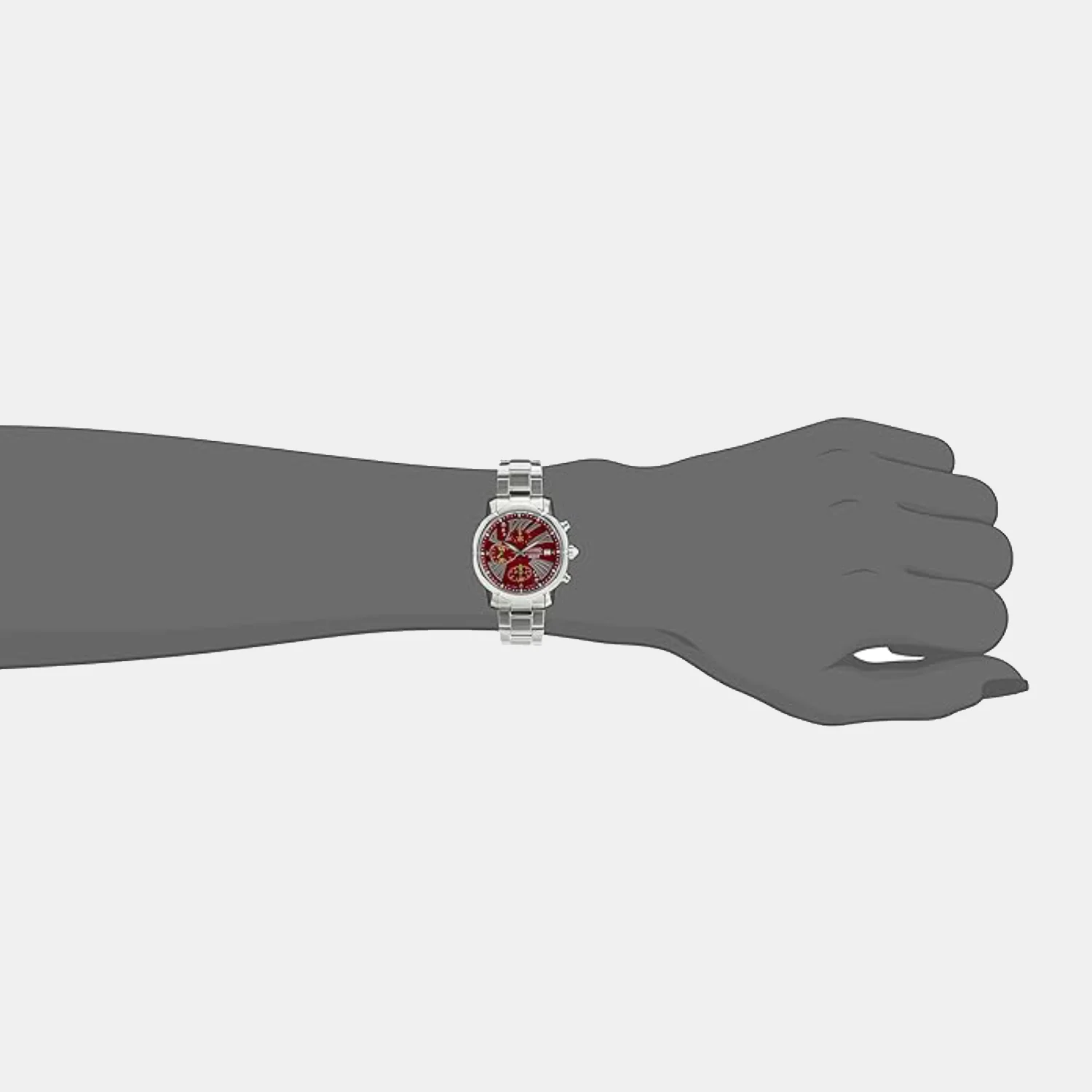 Criteria Women Quartz Red Dial Chronograph Stainless Steel Watch SNDY05P1 - Image 4