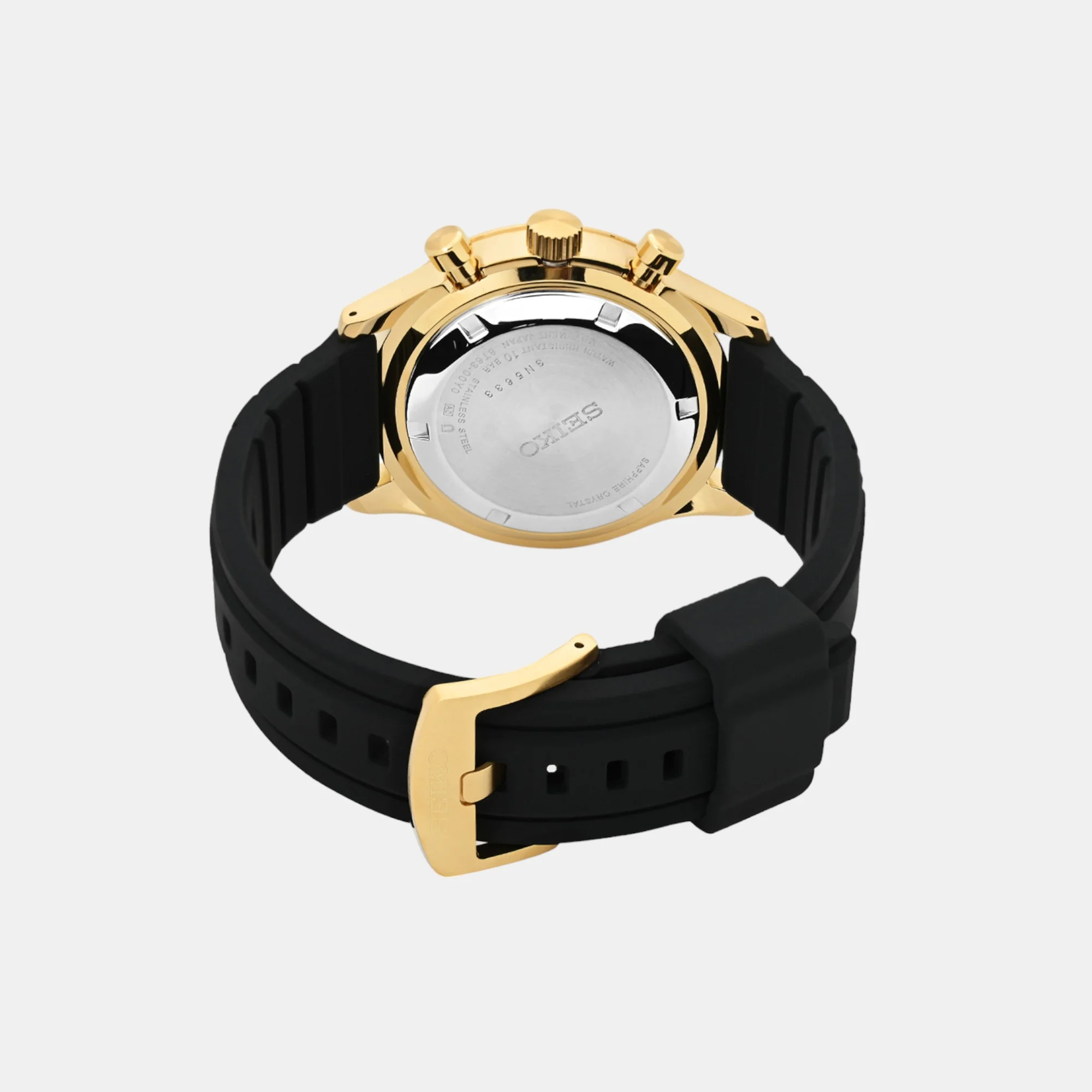 Dress Men Quartz Black Dial Chronograph Silicone Watch SSB446P1 - Image 4