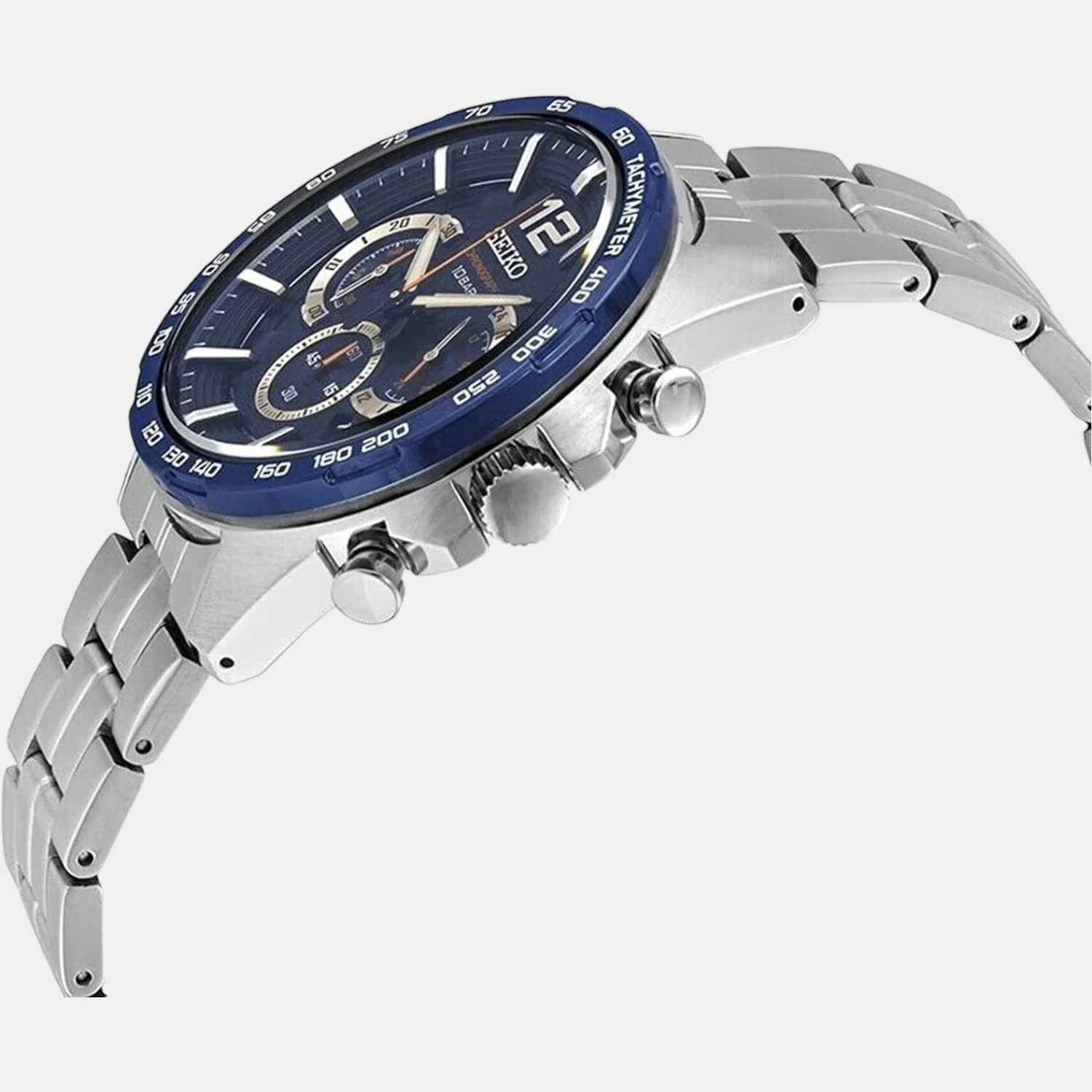 Dress Men Quartz Blue Dial Chronograph Stainless Steel Watch SSB345P1 - Image 3