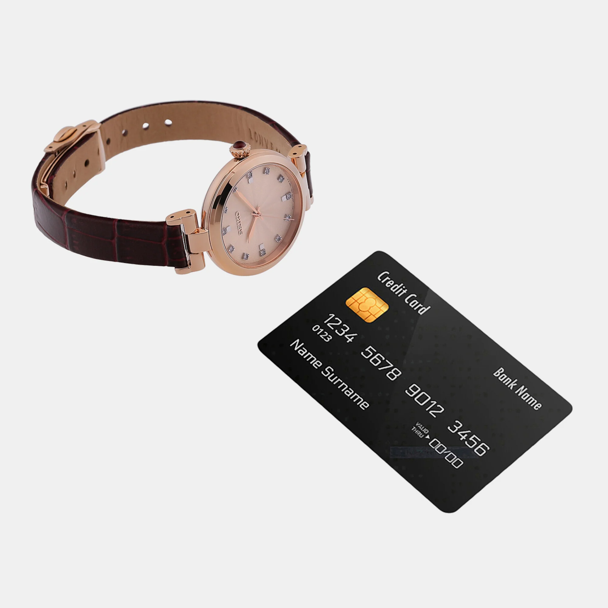 Dress Women Quartz Rose Gold Dial Analog Leather Watch SRZ548P1 - Image 6
