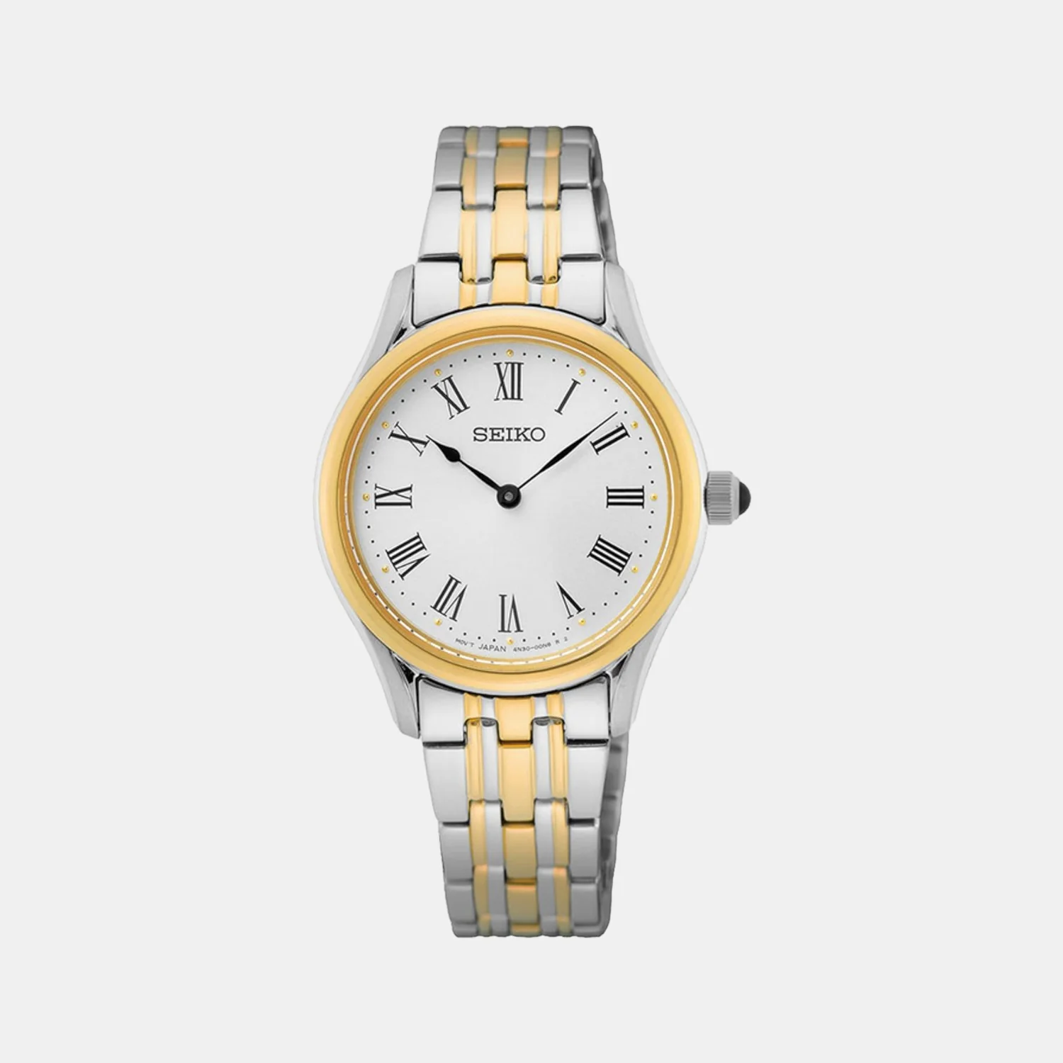 Dress Women Quartz White Dial Analog Stainless Steel Watch SWR070P1