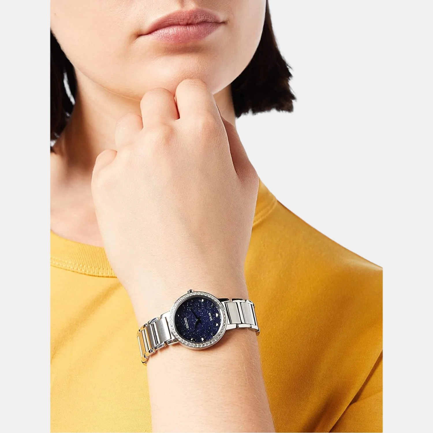 Dress Women Solar Blue Dial Analog Stainless Steel Watch SUP433P1 - Image 2
