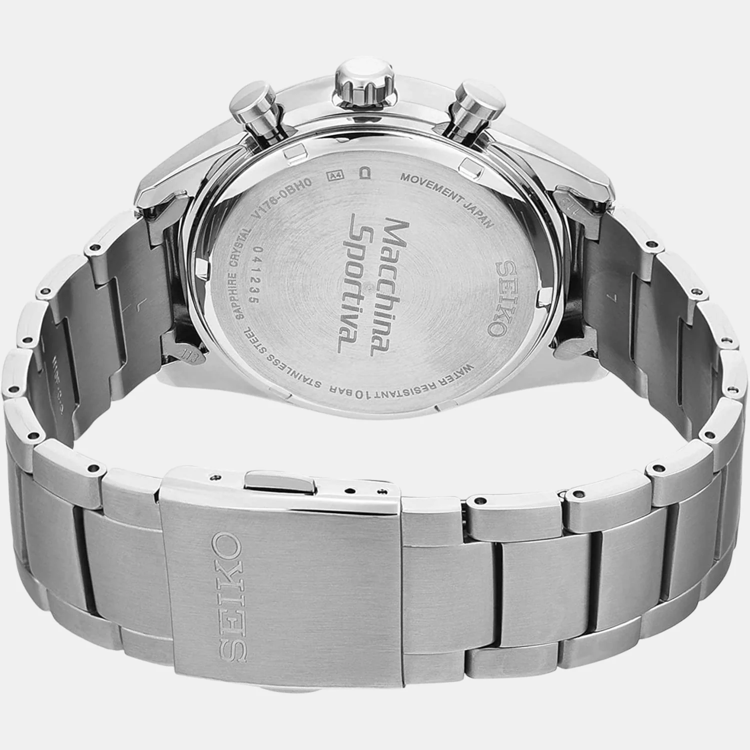Macchina Sportiva Solar Watch Men Solar White Dial Chronograph Stainless Steel Watch SSC769P1 - Image 4