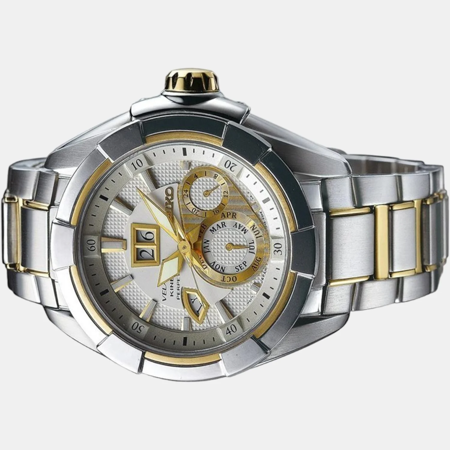 Men Automatic White Dial Chronograph Stainless Steel Watch SNP100P1 - Image 2