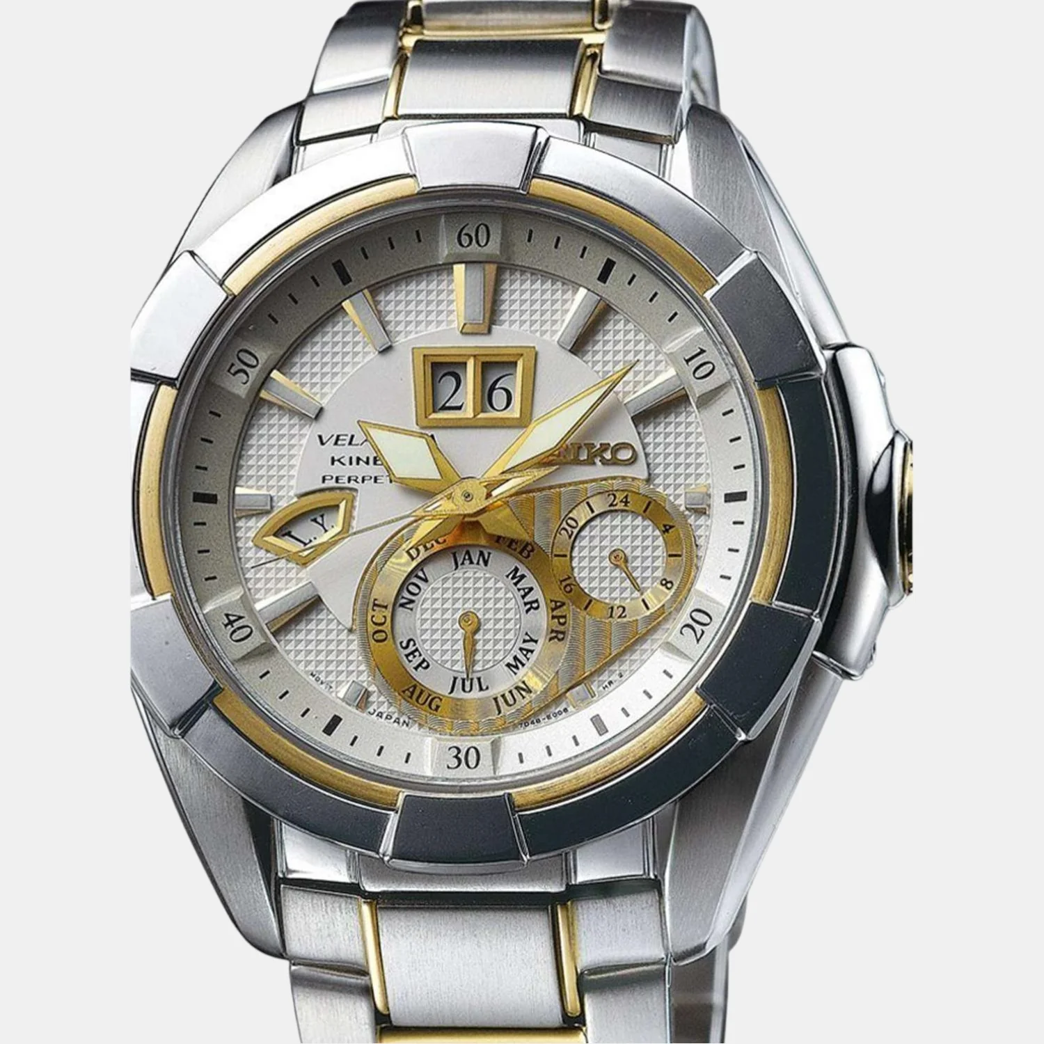 Men Automatic White Dial Chronograph Stainless Steel Watch SNP100P1 - Image 3