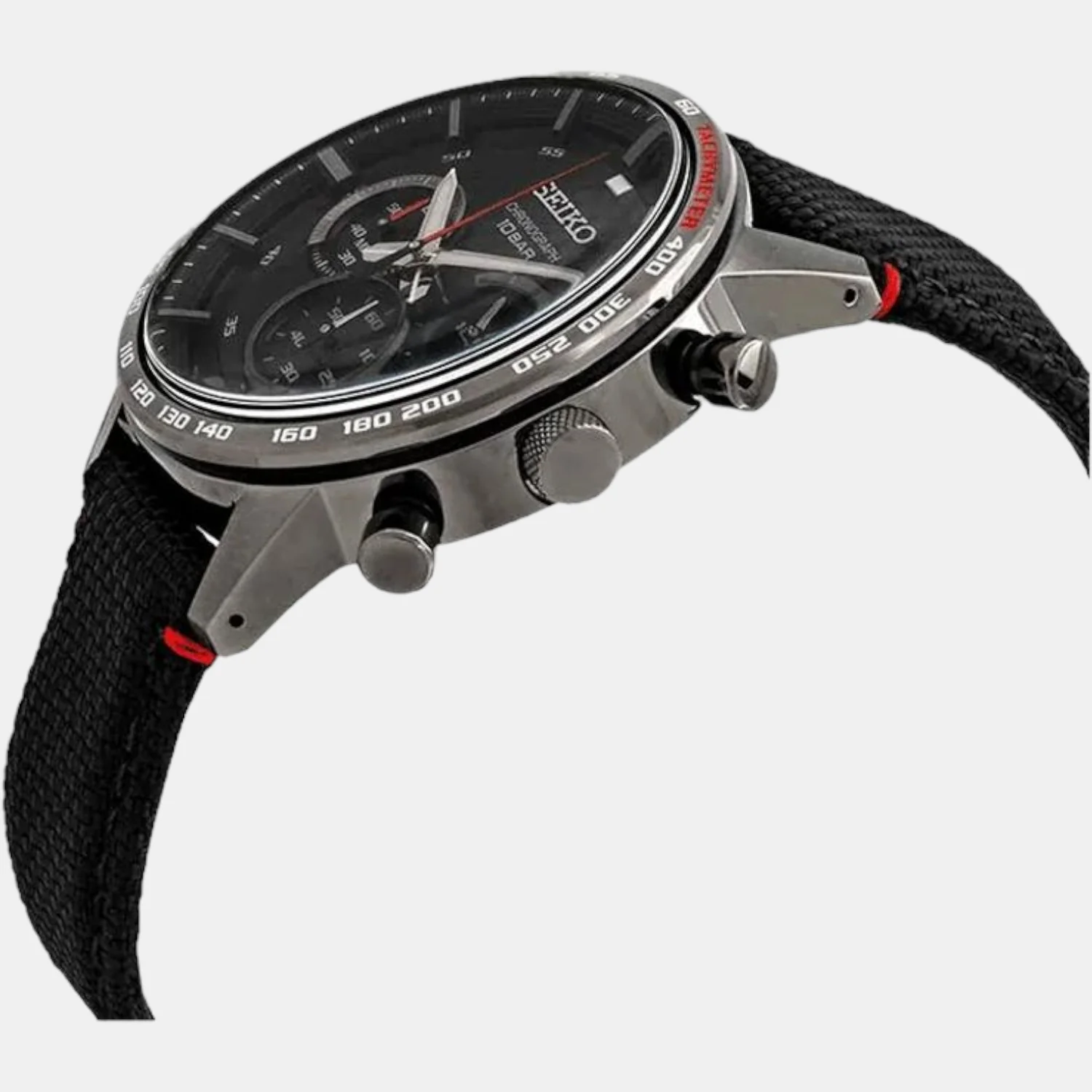 Men Quartz Black Dial Chronograph Leather Watch SSB359P1 - Image 3