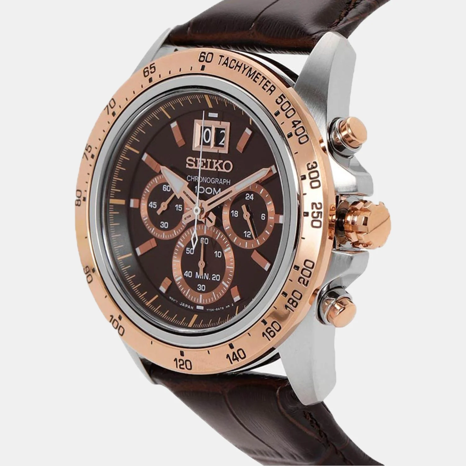 Men Quartz Brown Dial Analog Leather Watch SPC248P1 - Image 4