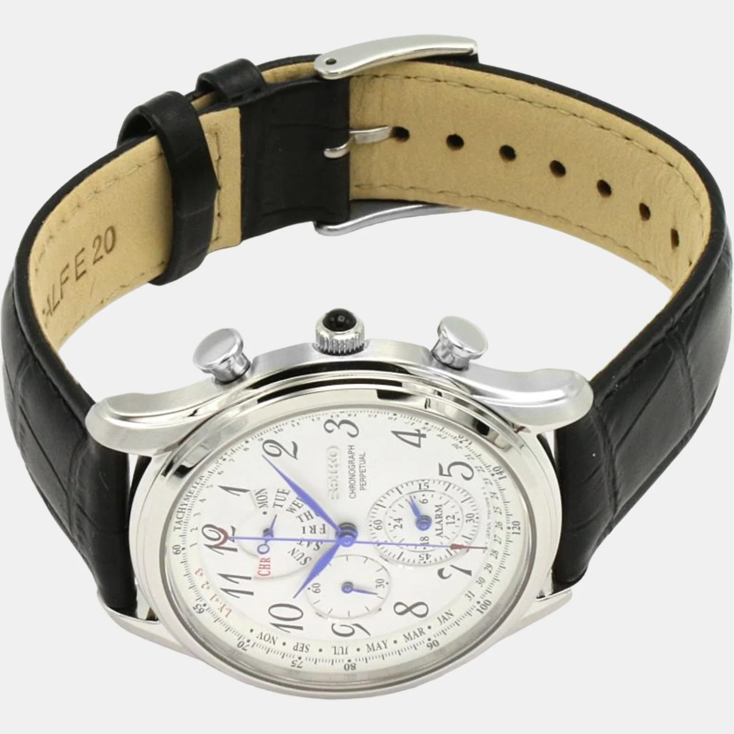 Men Quartz White Dial Chronograph Leather Watch SPC253P1 - Image 4