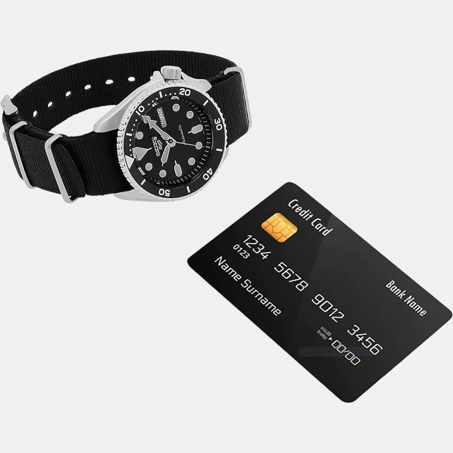 New 5 Sports Men Automatic Black Dial Analog Nylon Watch SRPD55K3 - Image 5