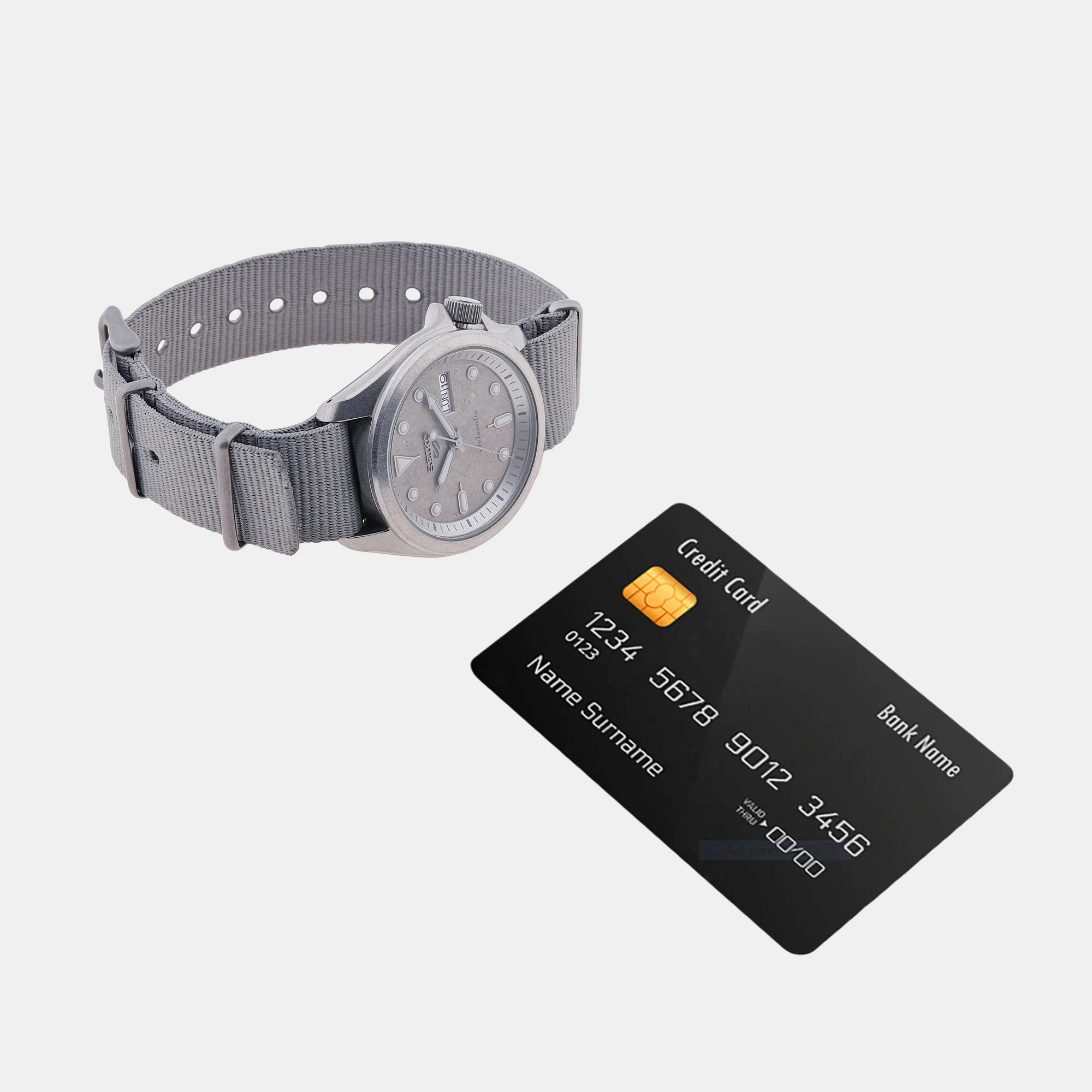 New 5 Sports Men Automatic Grey Dial Analog Nylon Watch SRPG63K1 - Image 5