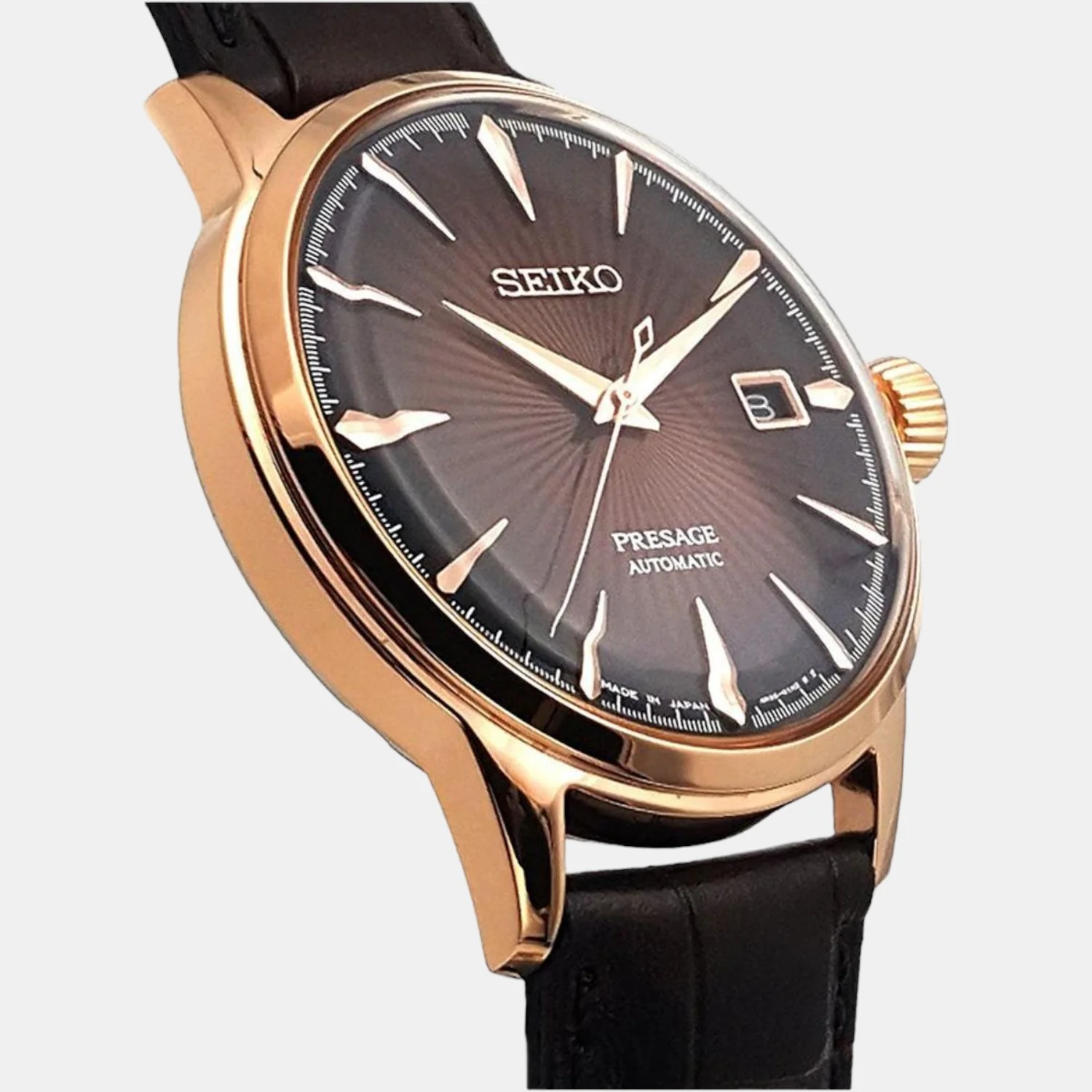 Presage Men Automatic Brown Dial Analog Leather Watch SRPB46J1 - Image 3