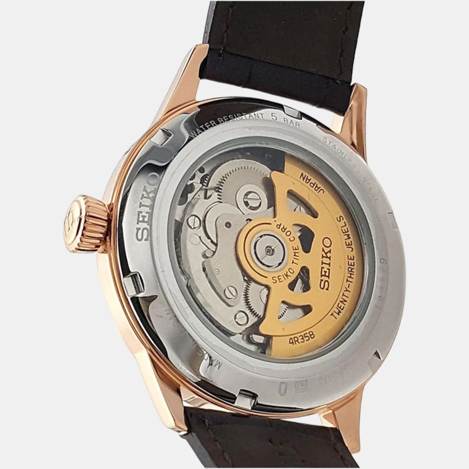 Presage Men Automatic Brown Dial Analog Leather Watch SRPB46J1 - Image 5