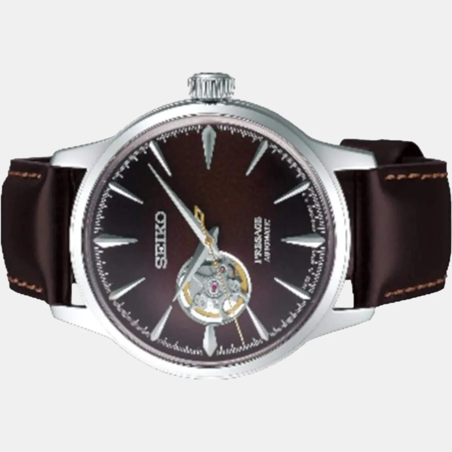 Presage Men Automatic Brown Dial Analog Leather Watch SSA407J1 - Image 2