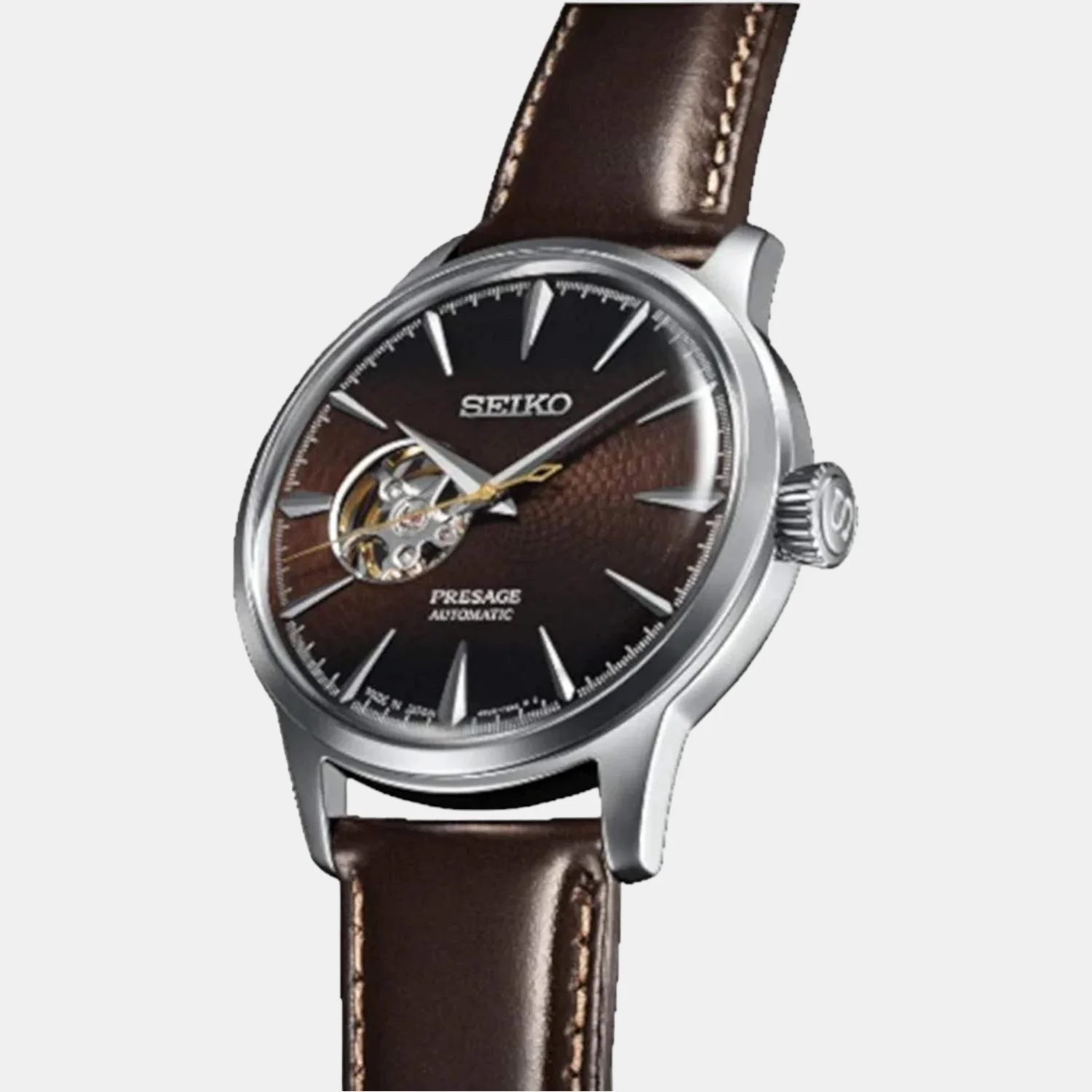 Presage Men Automatic Brown Dial Analog Leather Watch SSA407J1 - Image 3