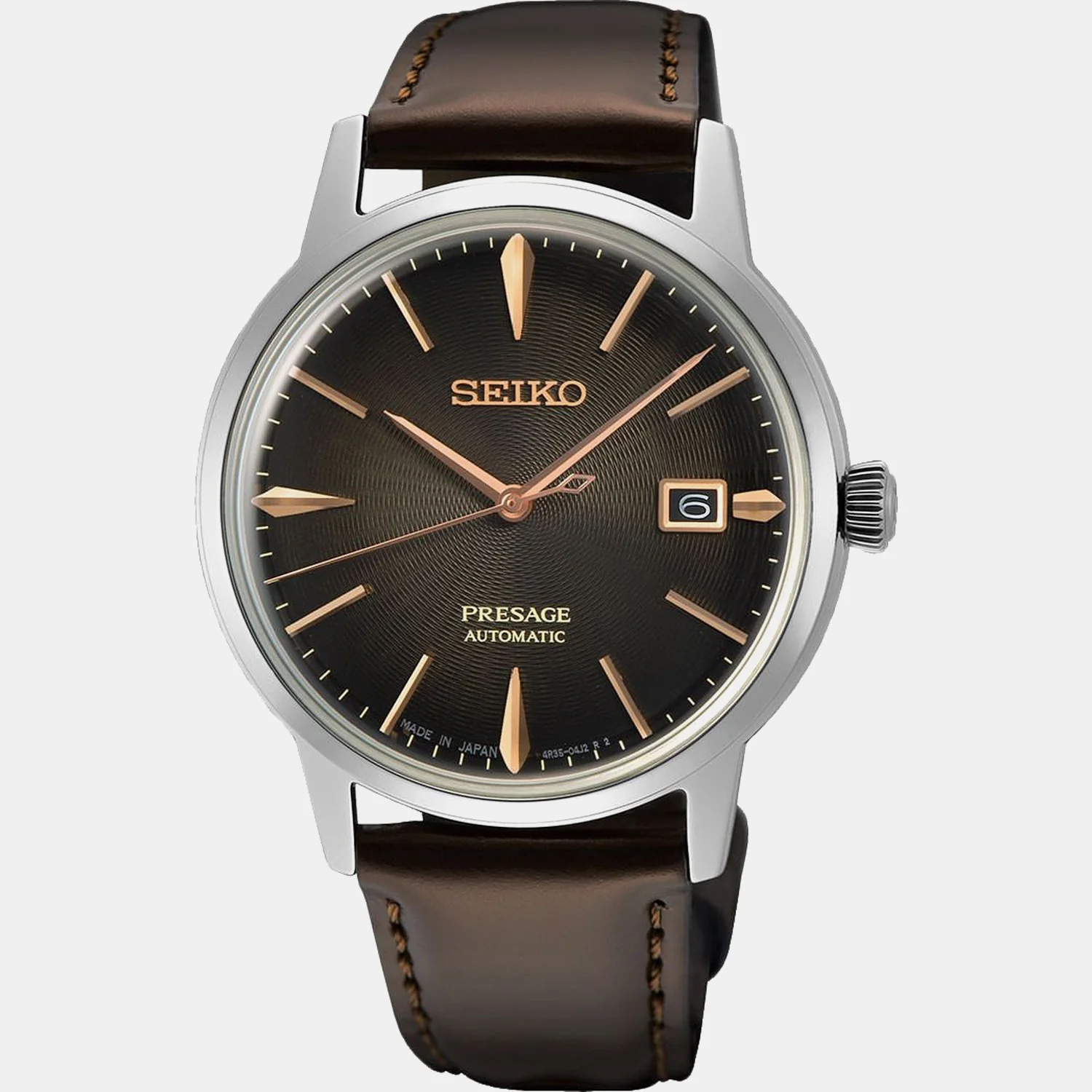 Presage Men Automatic Grey Dial Analog Leather Watch SRPJ17J1