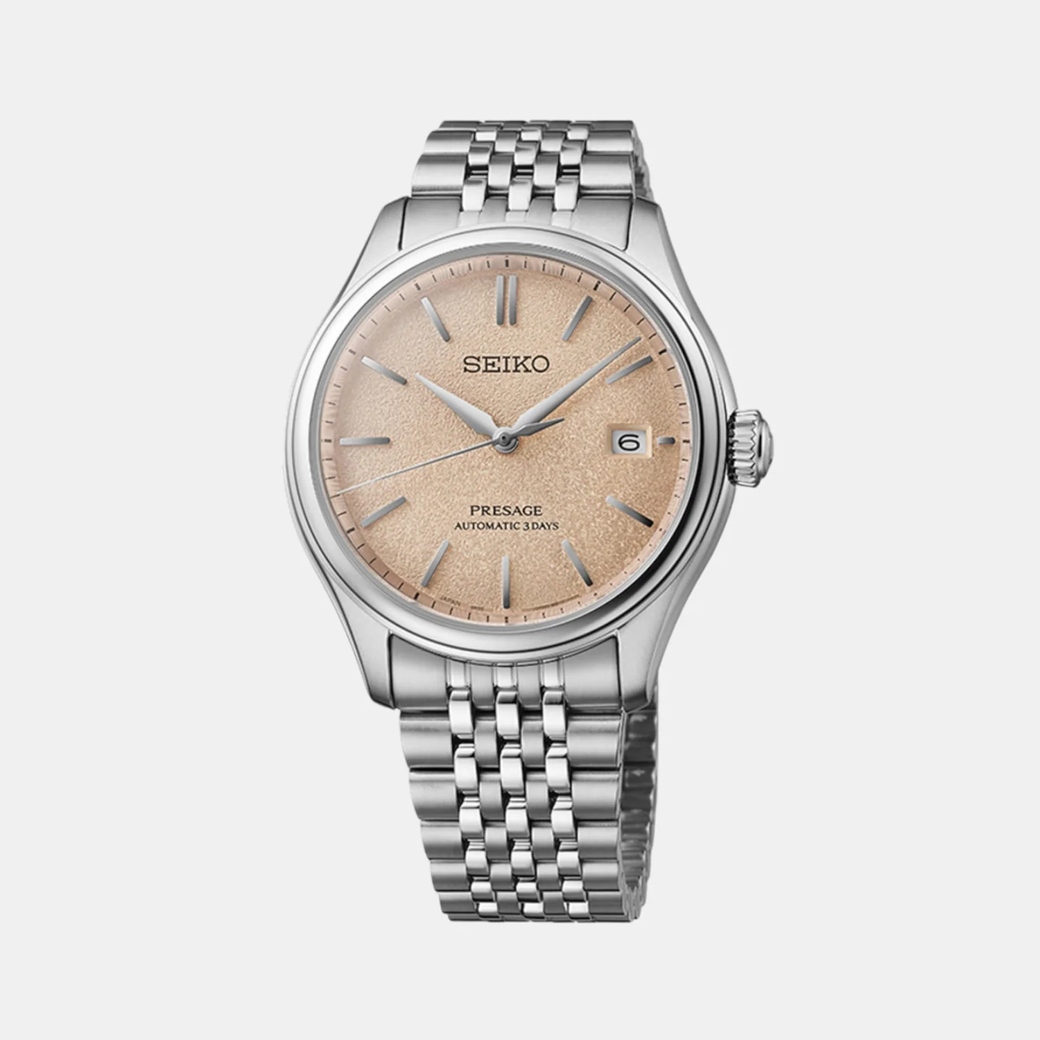 Presage Men Automatic Pale Persimmon Dial Analog Stainless Steel Watch SPB467J1 - Image 2