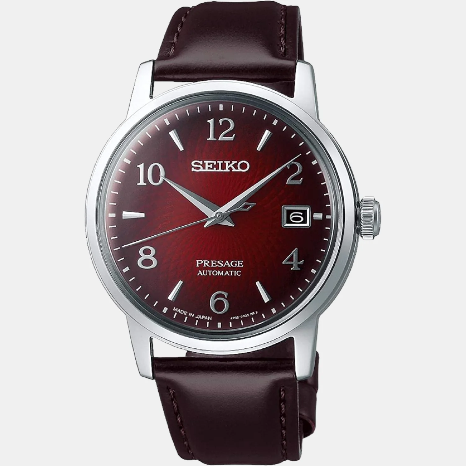 Presage Men Automatic Red Dial Analog Leather Watch SRPE41J1 - Image 2