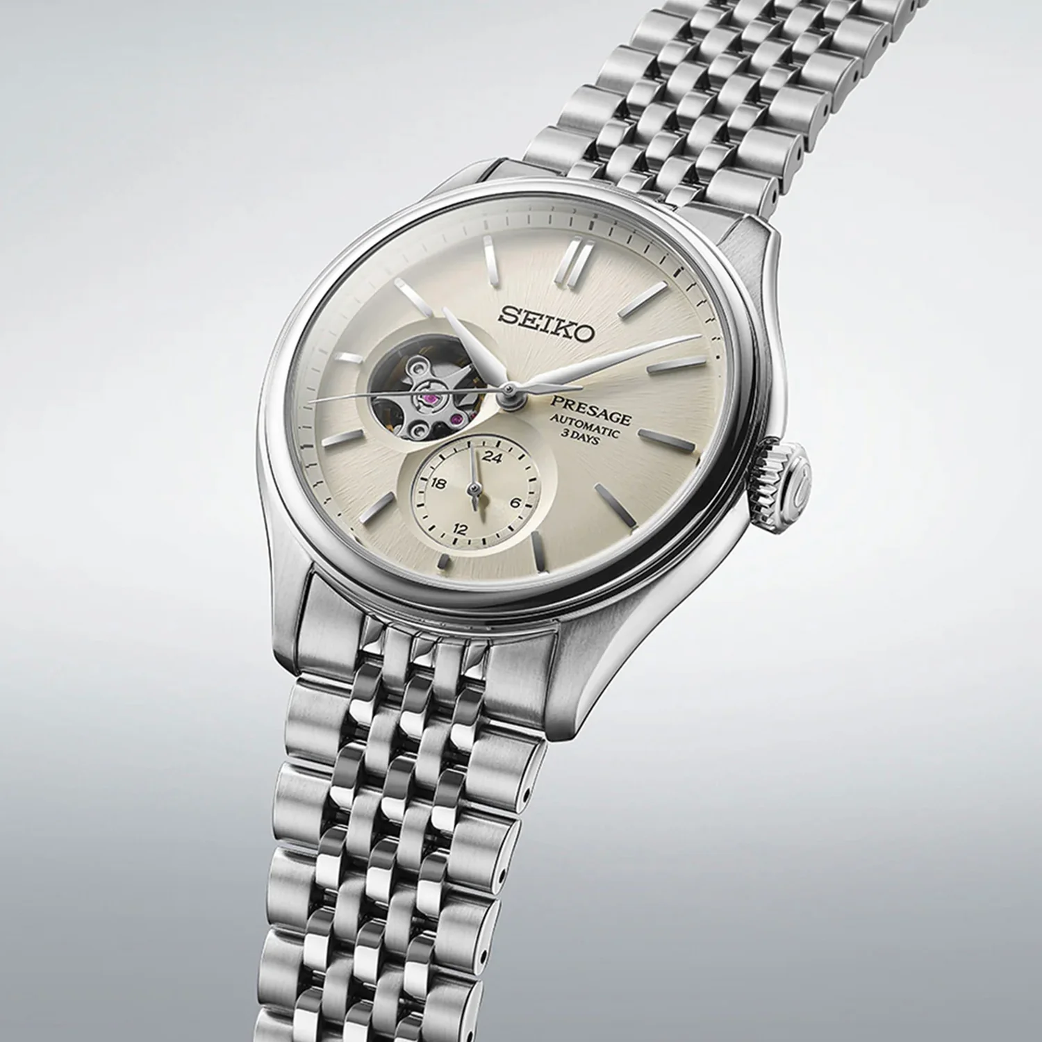 Presage Men Automatic Beige Dial Multi-Function Stainless Steel Watch SPB469J1 - Image 4