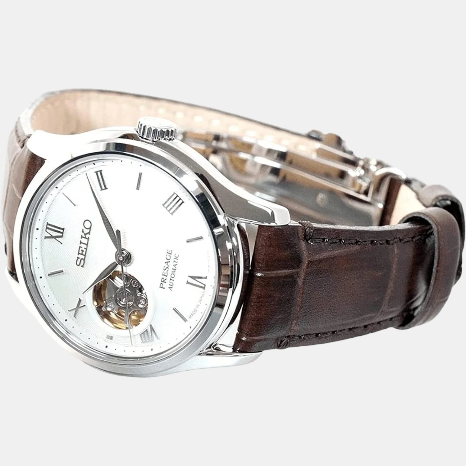 Presage Men Automatic White Dial Analog Leather Watch SSA413J1 - Image 4