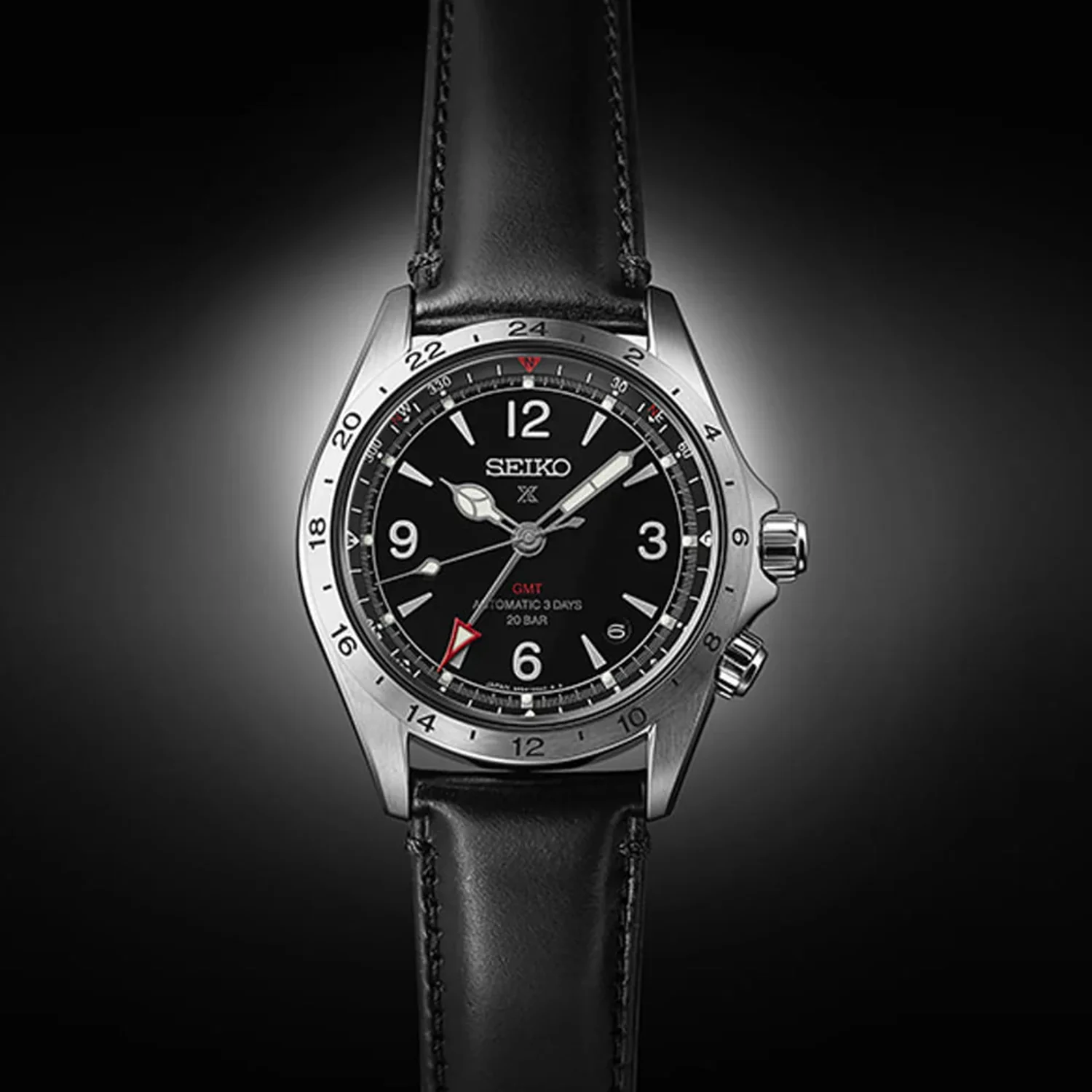 Prospex Alpinist Mechanical GMT Men Black Dial Analog Leather Watch SPB379J1 - Image 4