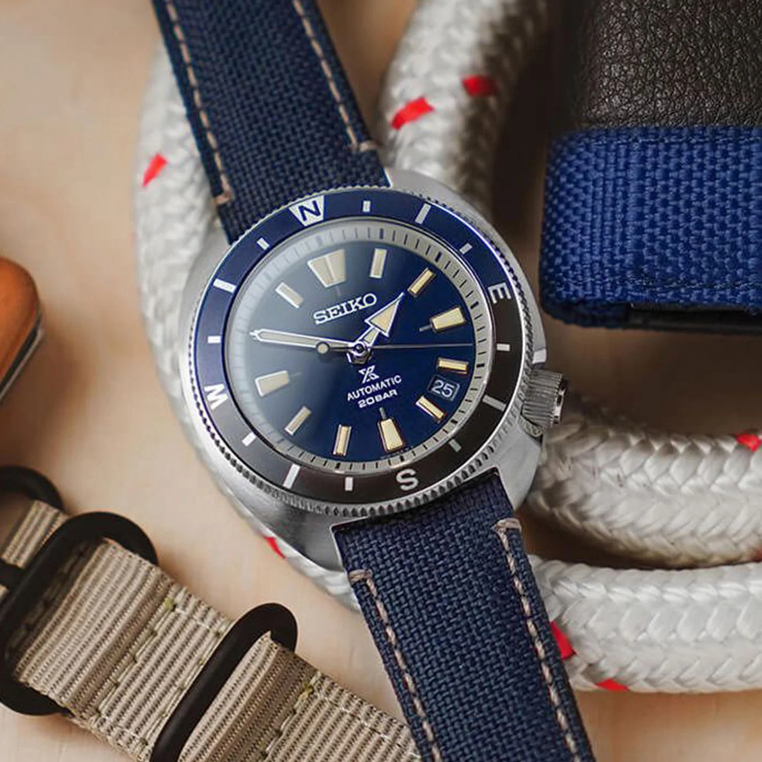 Prospex Men Automatic Blue Dial Analog Polyester Watch SRPG15K1 - Image 5