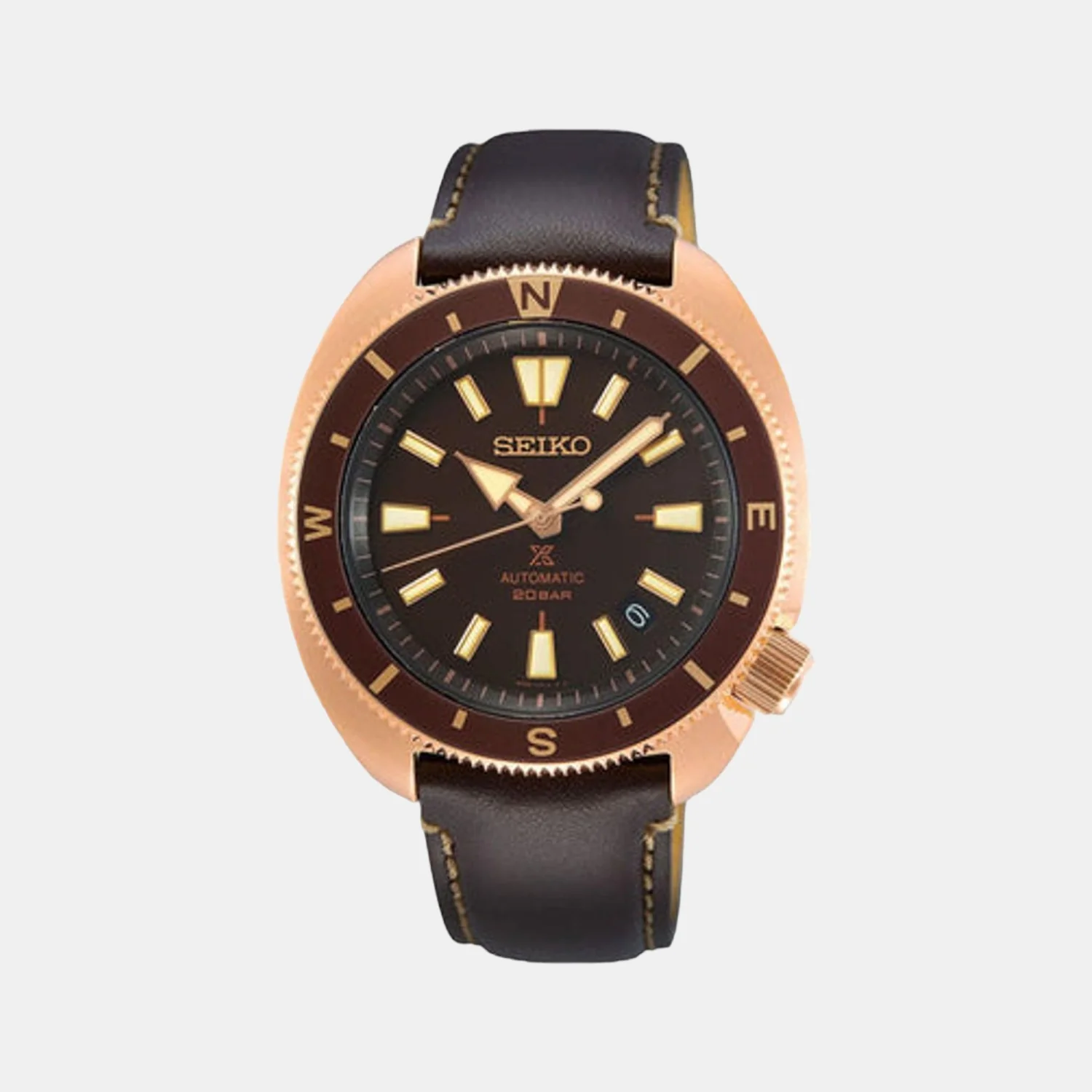 Prospex Men Quartz Brown Dial Analog Leather Watch SRPG18K1