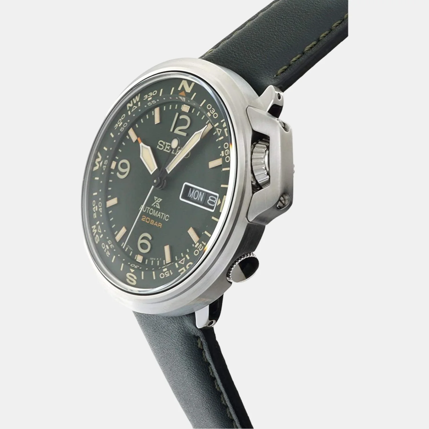 Prospex Men Quartz Green Dial Analog Leather Watch SRPD33K1 - Image 2