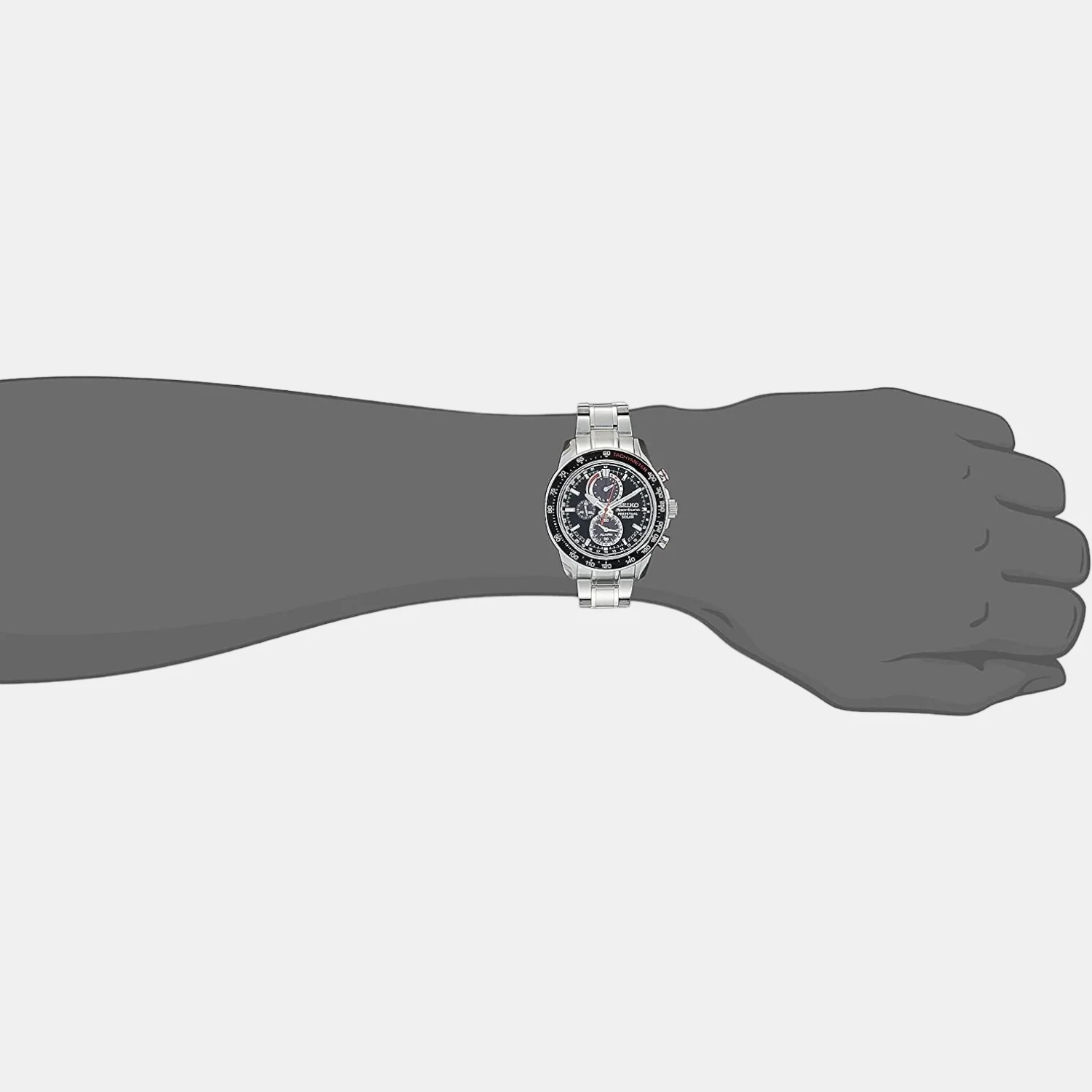 Seiko Sportura Men Quartz Black Dial Chronograph Stainless Steel Watch SSC357P1 - Image 4