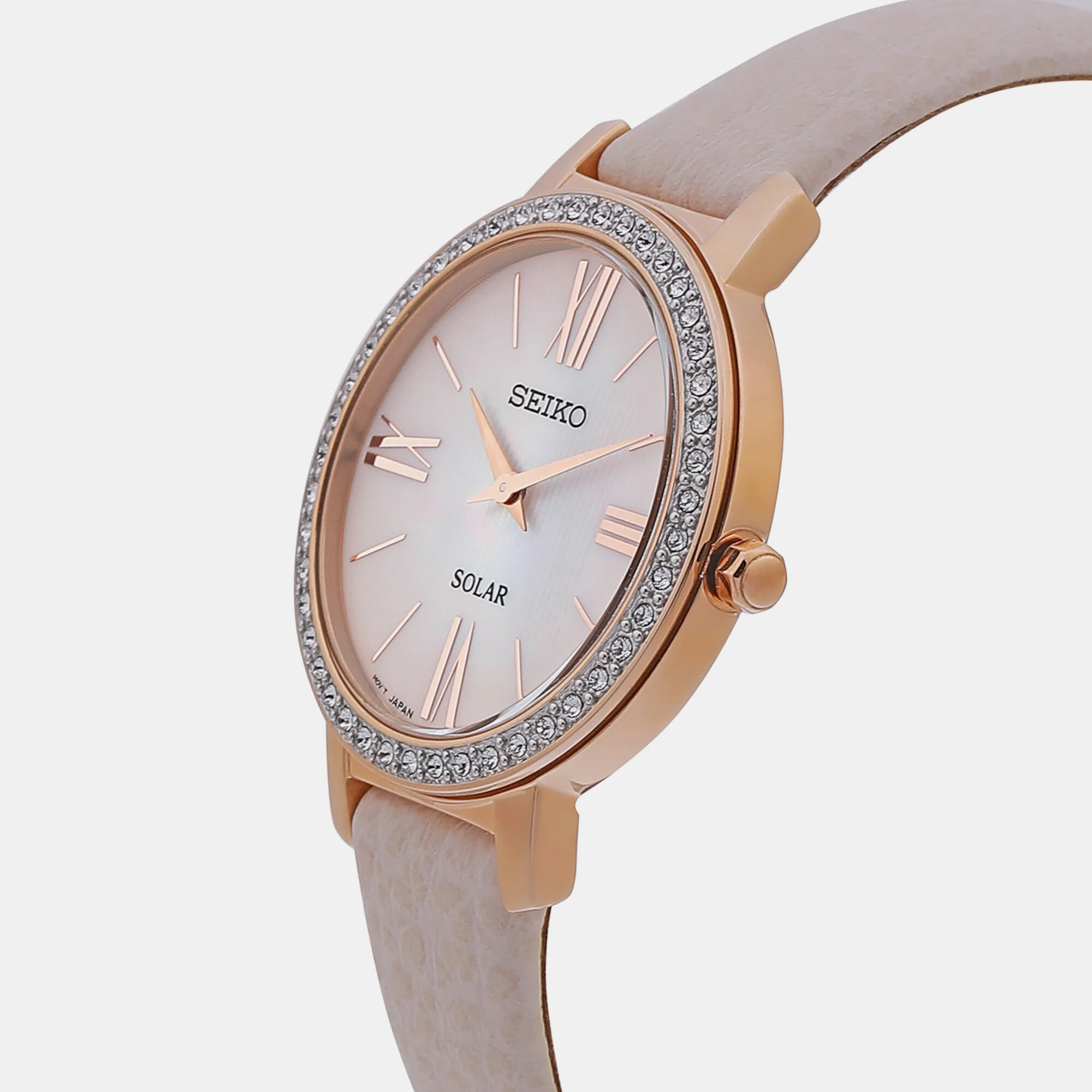 Solar Women Solar Pink Dial Analog Leather Watch SUP460P1 - Image 2