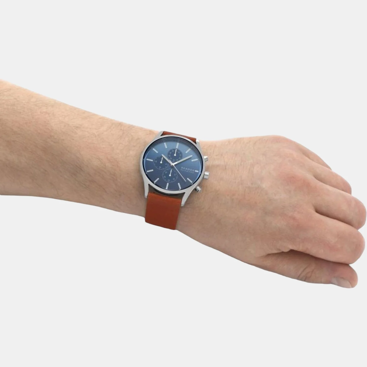 Men Quartz Blue Dial Chronograph Leather Watch SKW6732 - Image 5