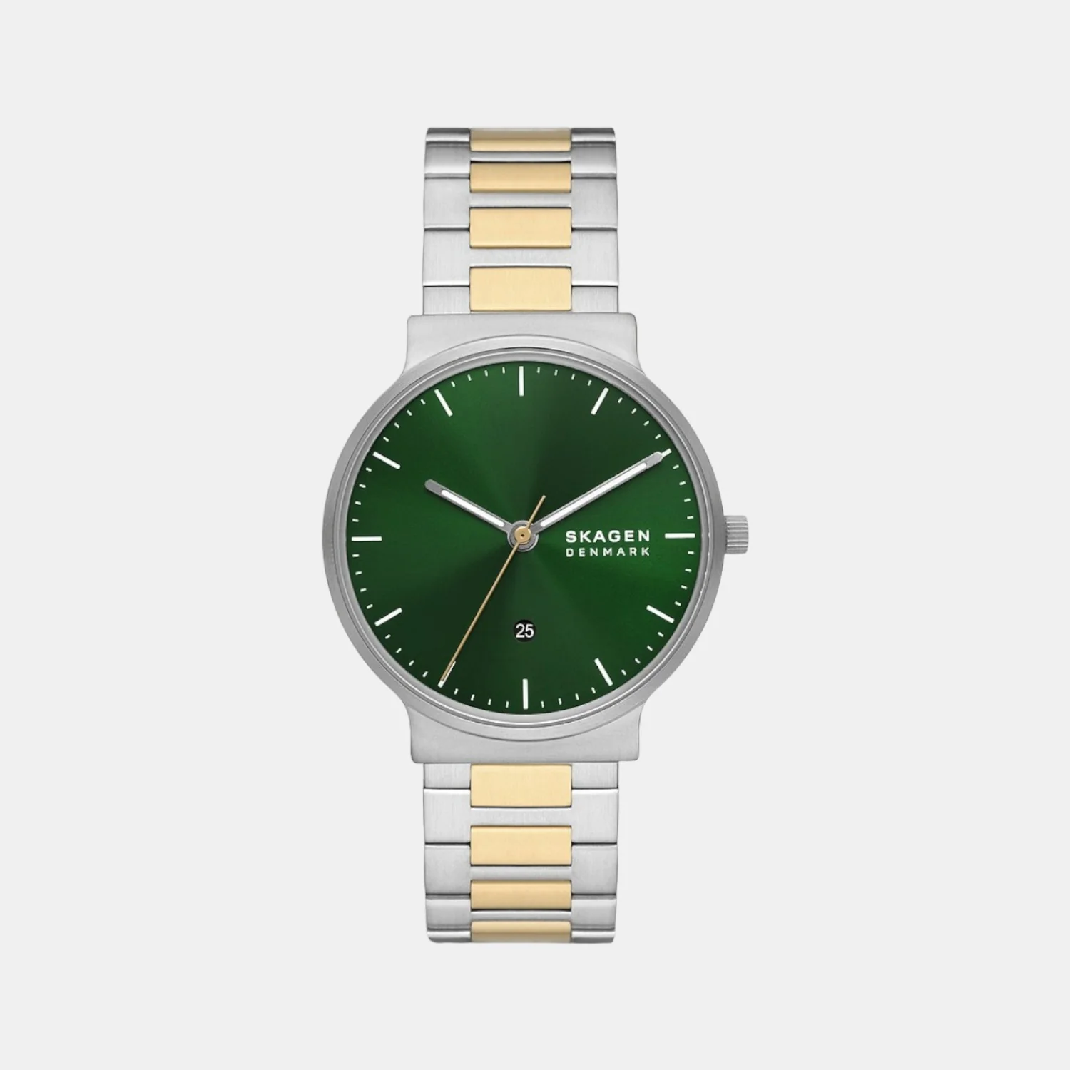 Men Quartz Green Dial Analog Leather Watch SKW6859