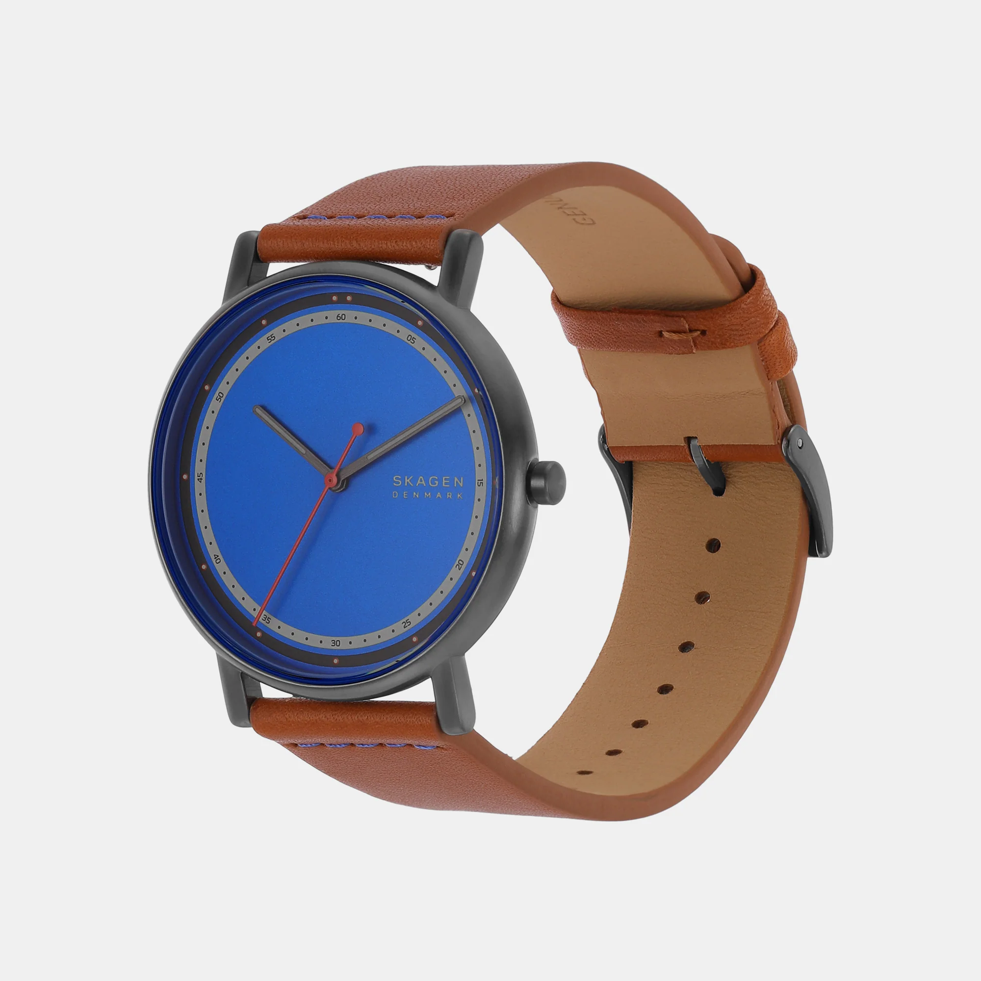 Men Quartz Grey Dial Analog Leather Watch SKW6899 - Image 2