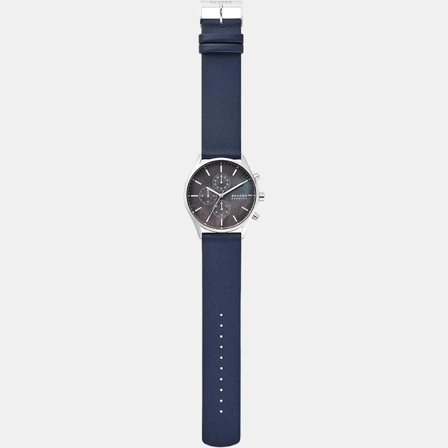 Men Quartz Grey Dial Chronograph Leather Watch SKW6653 - Image 3