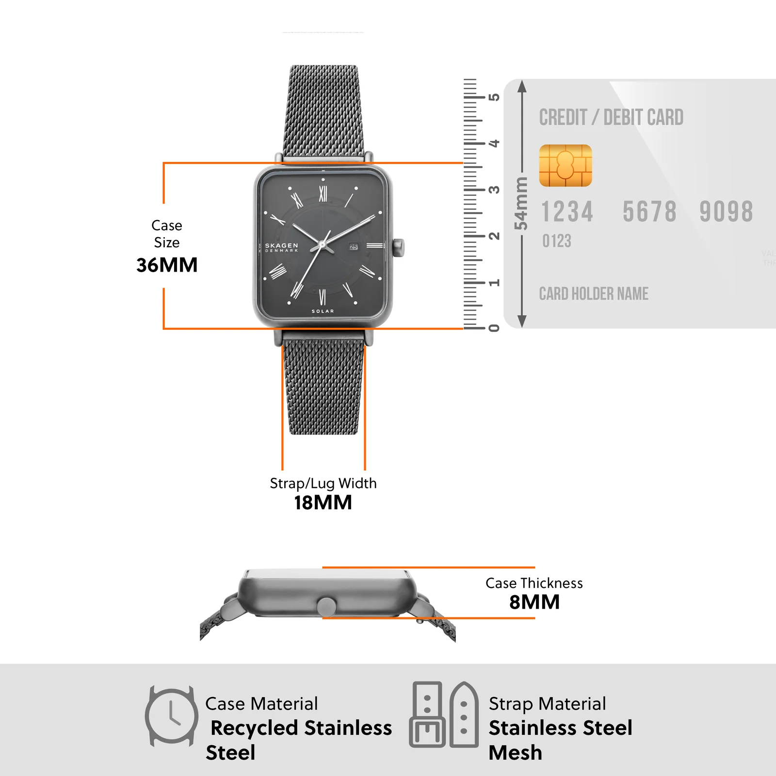 Men Solar Grey Dial Analog Stainless Steel Watch SKW6757 - Image 5