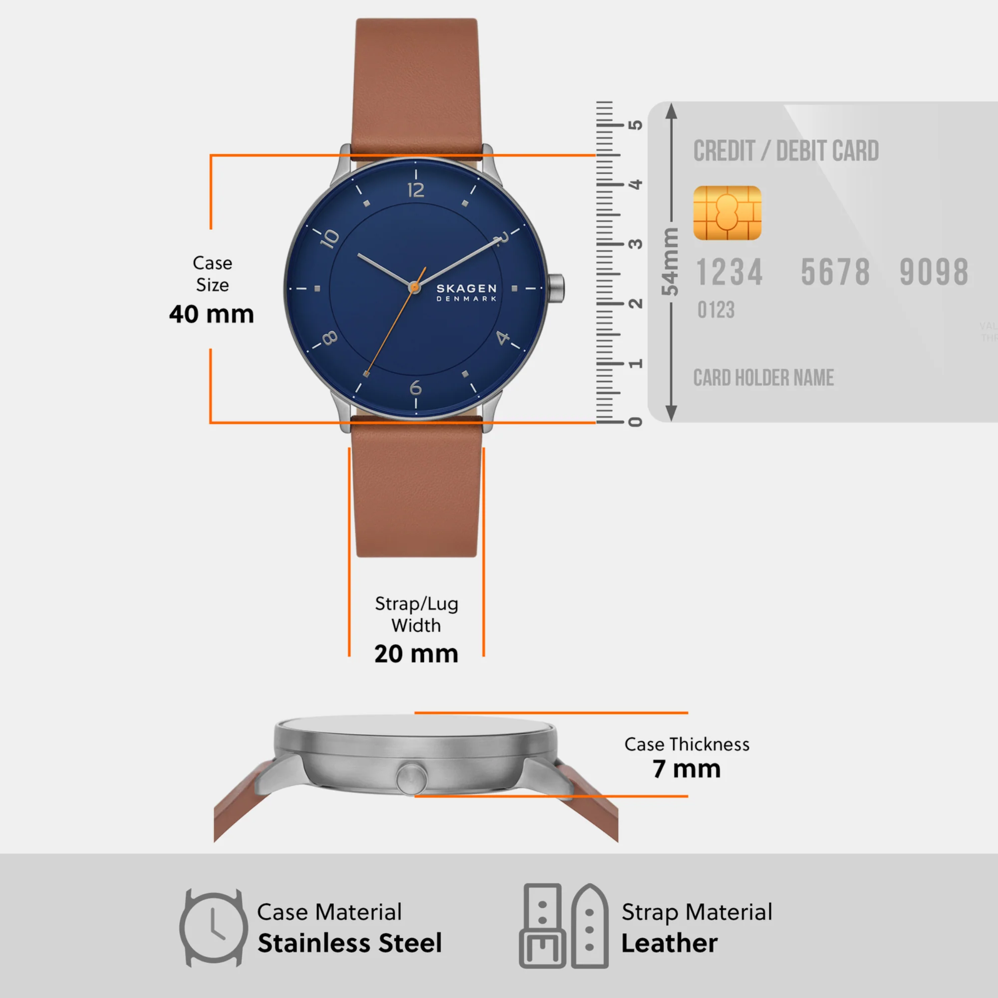 Riis Men Quartz Blue Dial Analog Leather Watch SKW6885 - Image 4