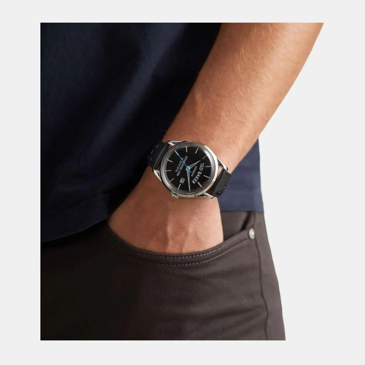 Men Quartz Black Dial Analog Leather Watch BKPLTS201 - Image 2