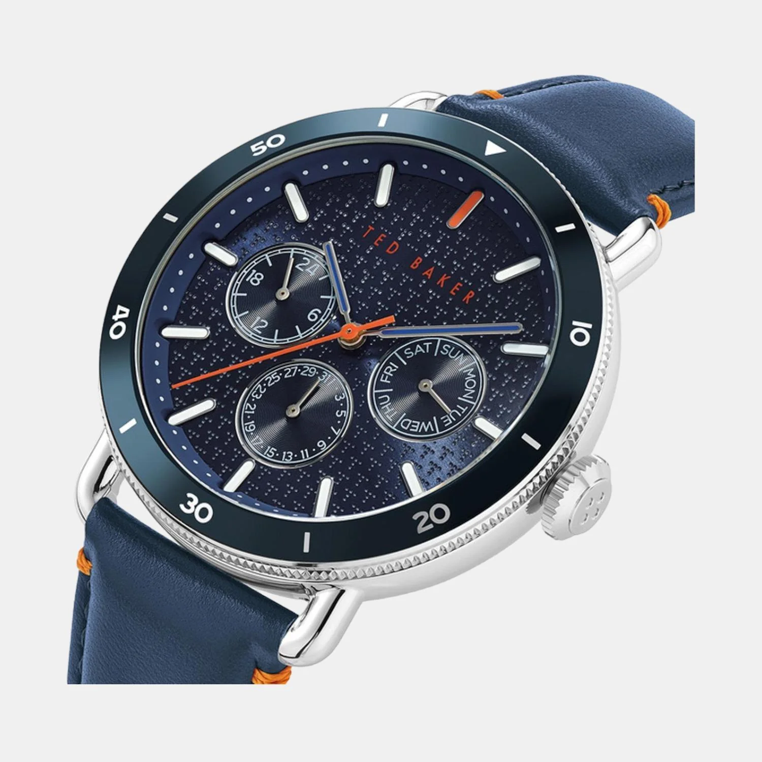 Men Quartz Blue Dial Chronograph Leather Watch BKPMGS001 - Image 2