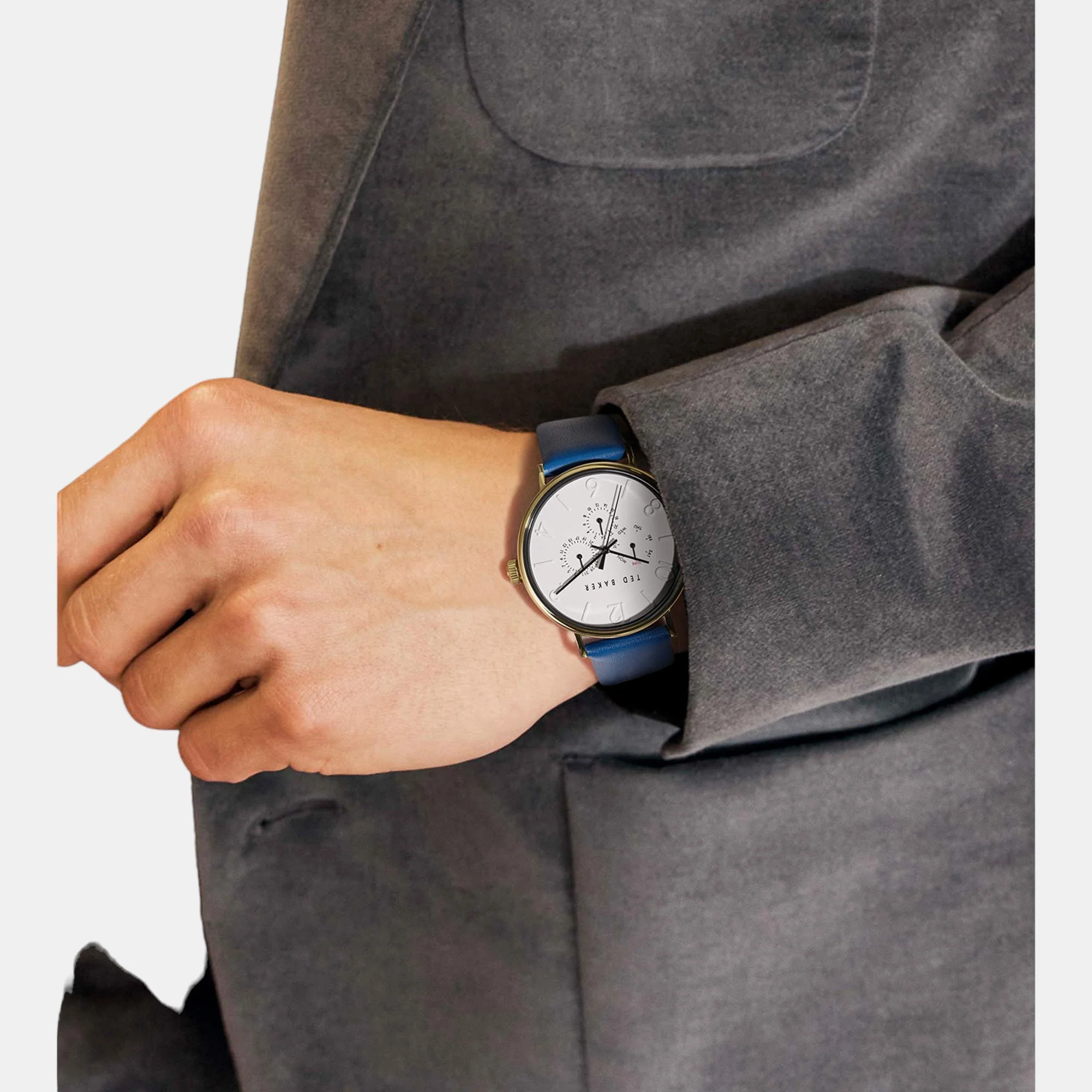 Men Quartz White Dial Chronograph Leather Watch BKPPGF207 - Image 4