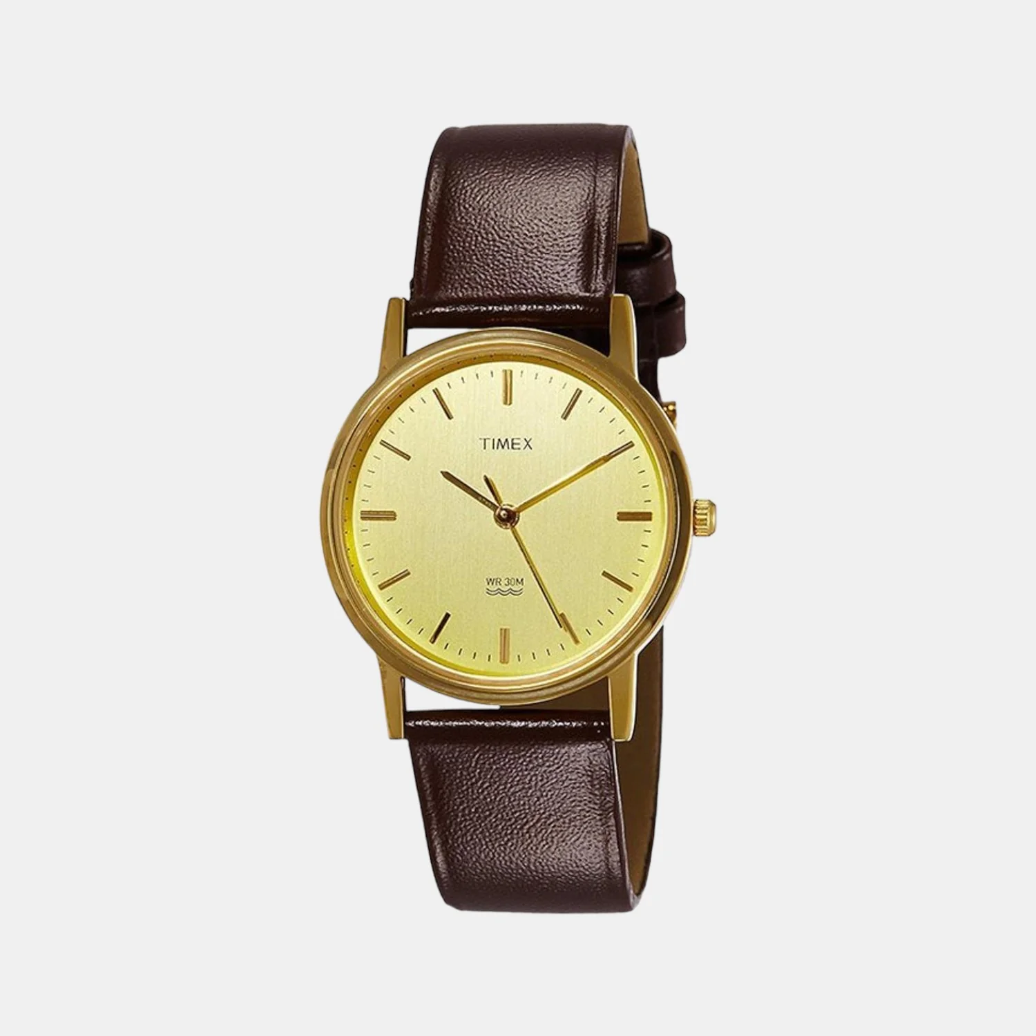 Classics Men Quartz Champagne Dial Analog Leather Watch A301