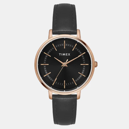Classics Women Quartz Black Dial Analog Leather Watch TWEL15802