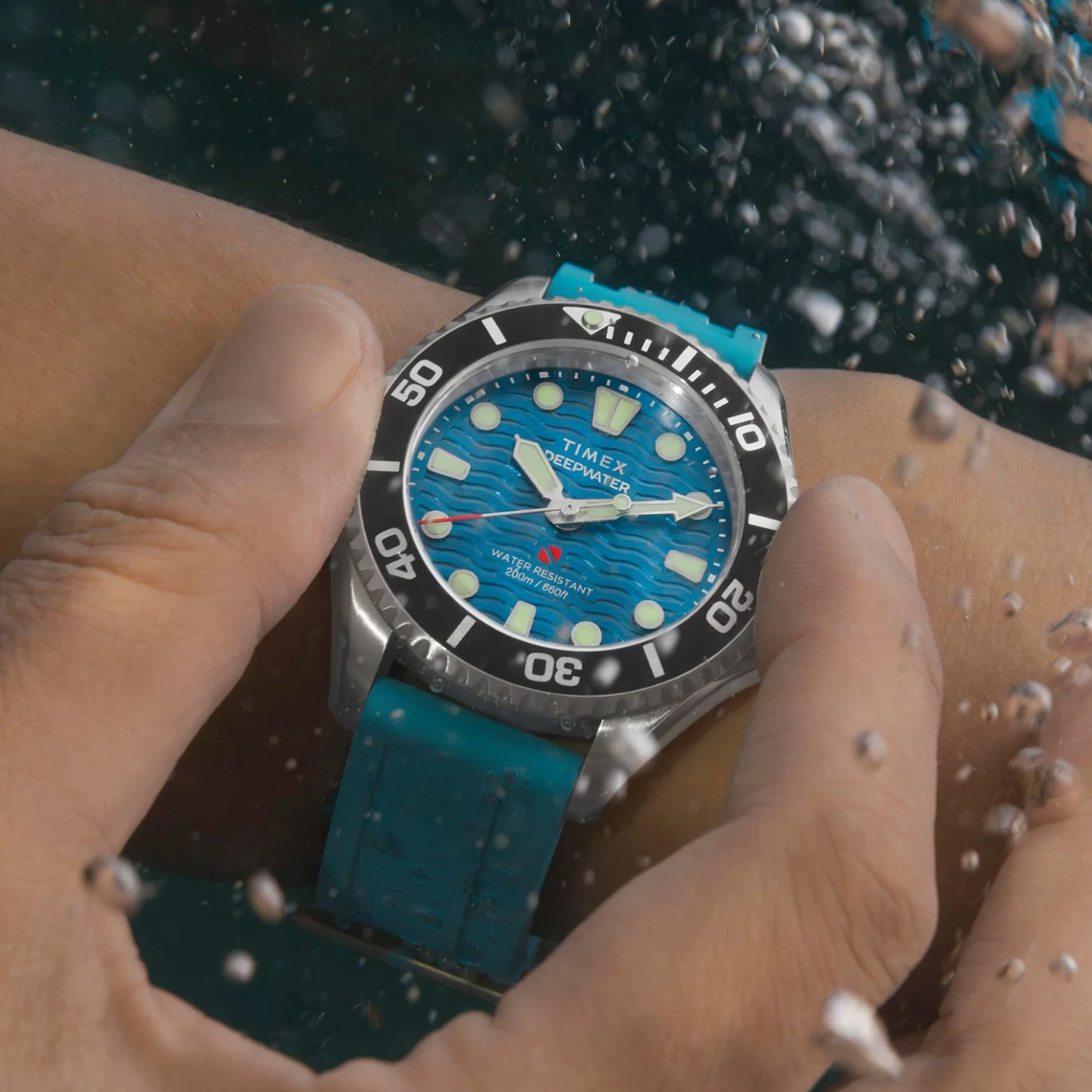 Deepwater Unisex Quartz Blue Dial Analog Rubber Watch TW2Y40400UJ - Image 2